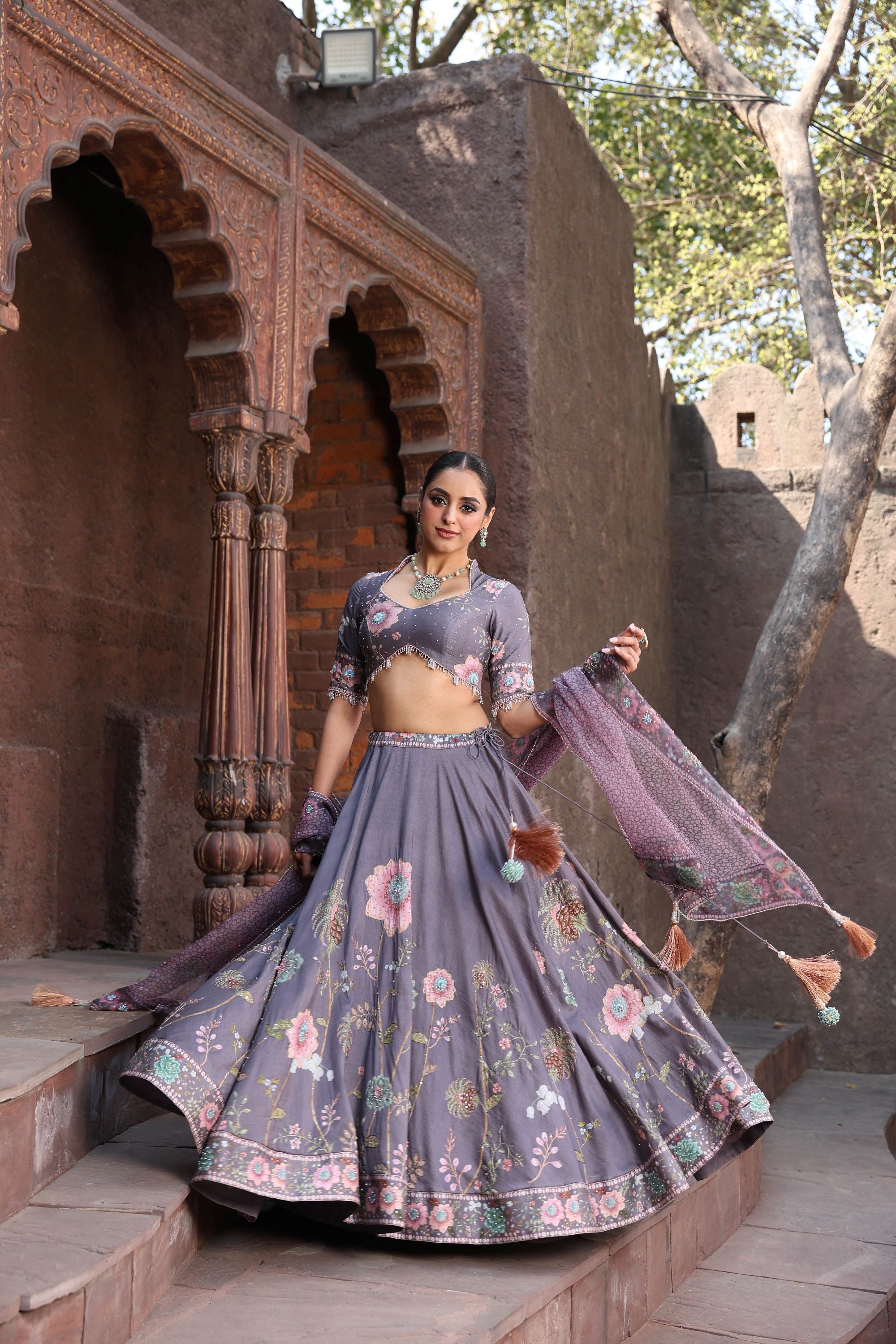 Purple Mughal Lehenga