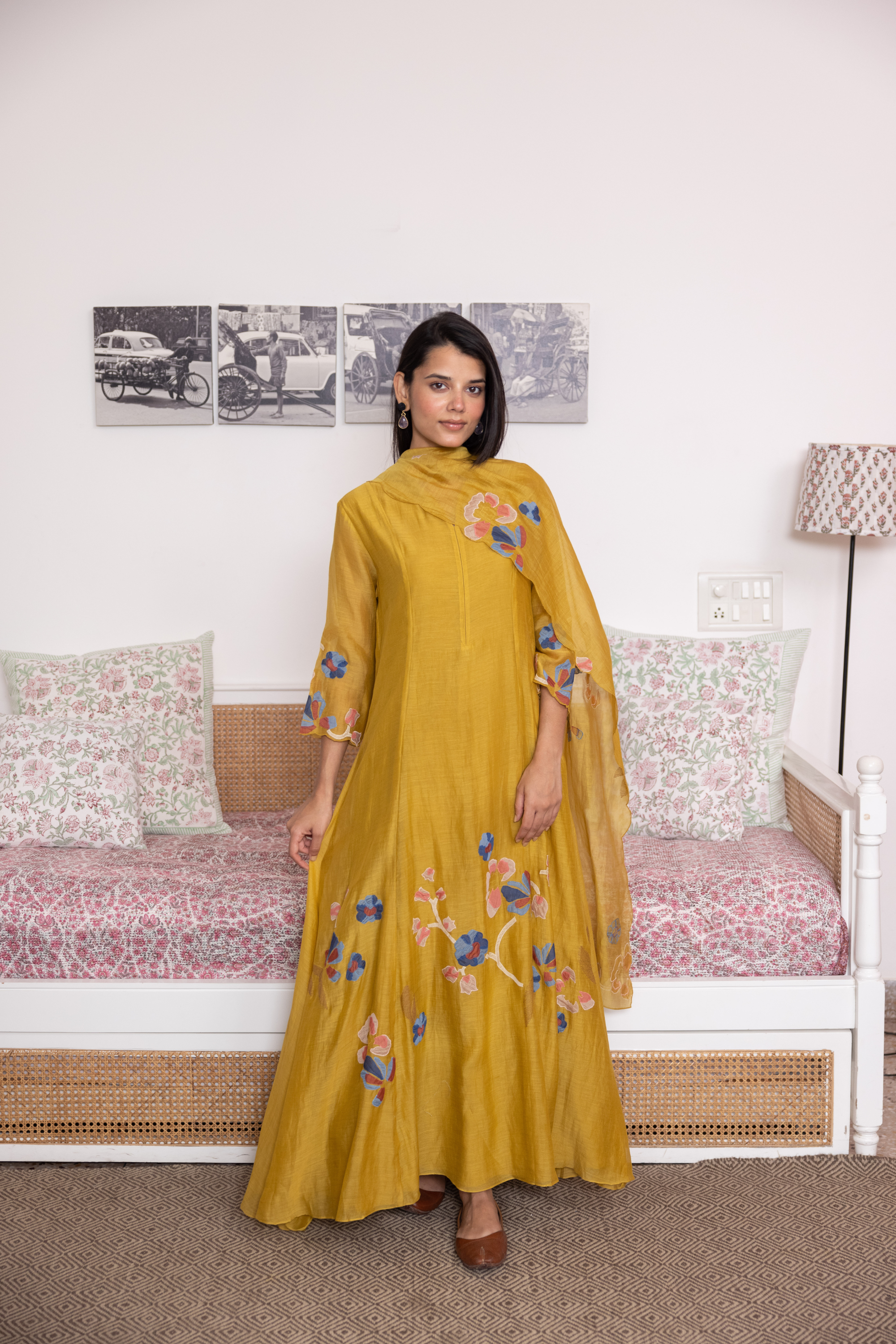 Honeycomb Applique Anarkali Set