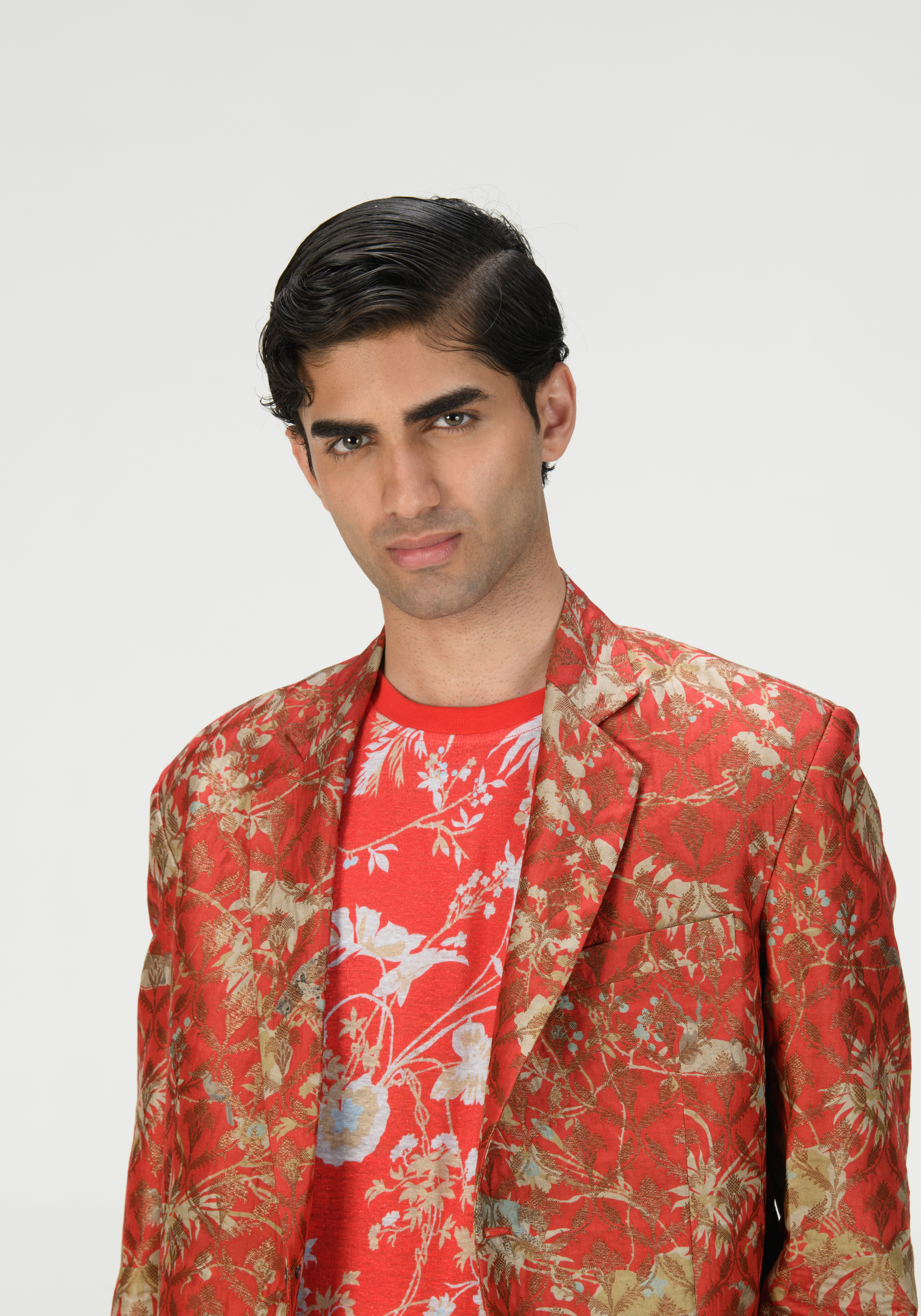 Rainforest Rana Blazers Red Silk Brocade