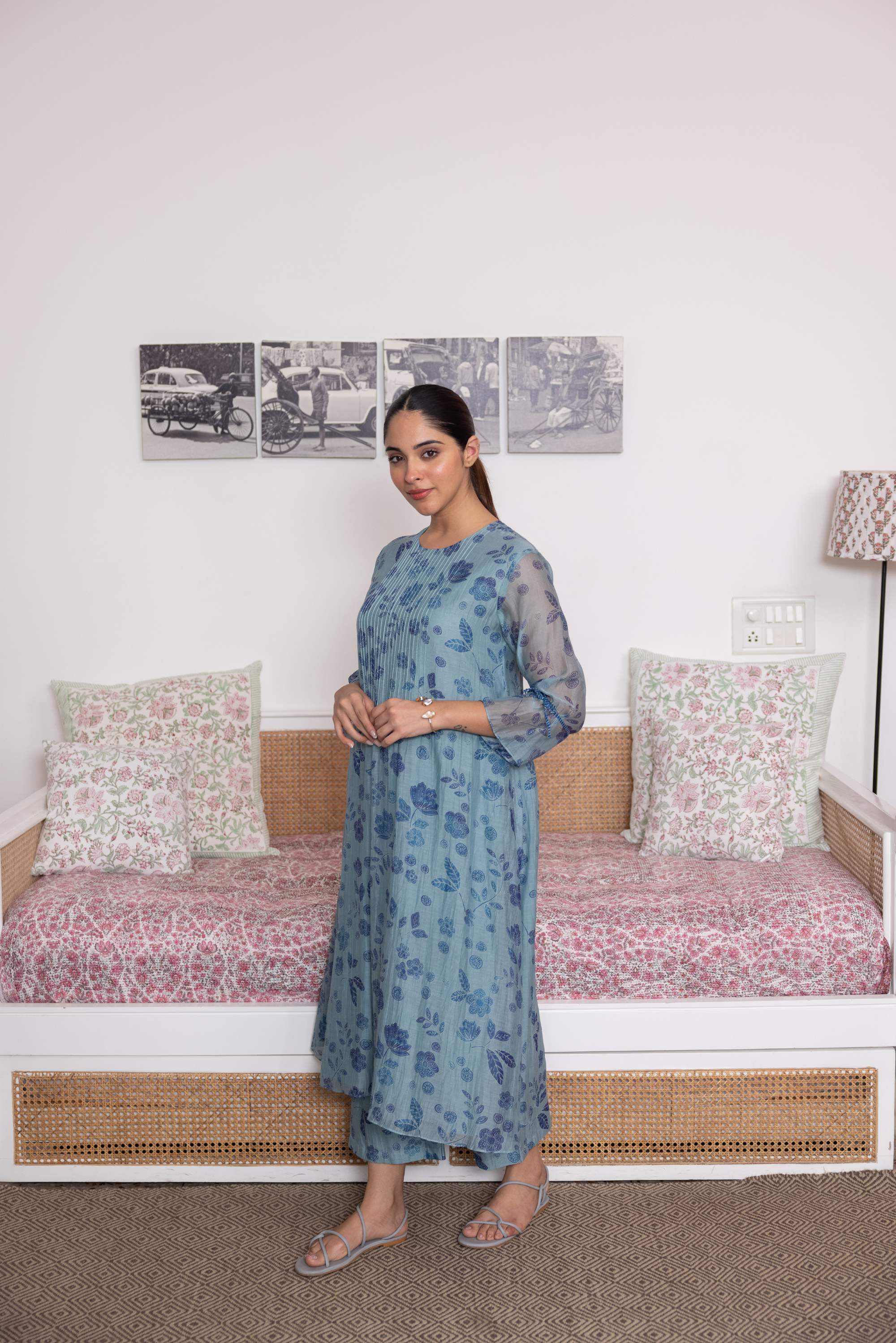 Azure Floral Printed Co-ord Set