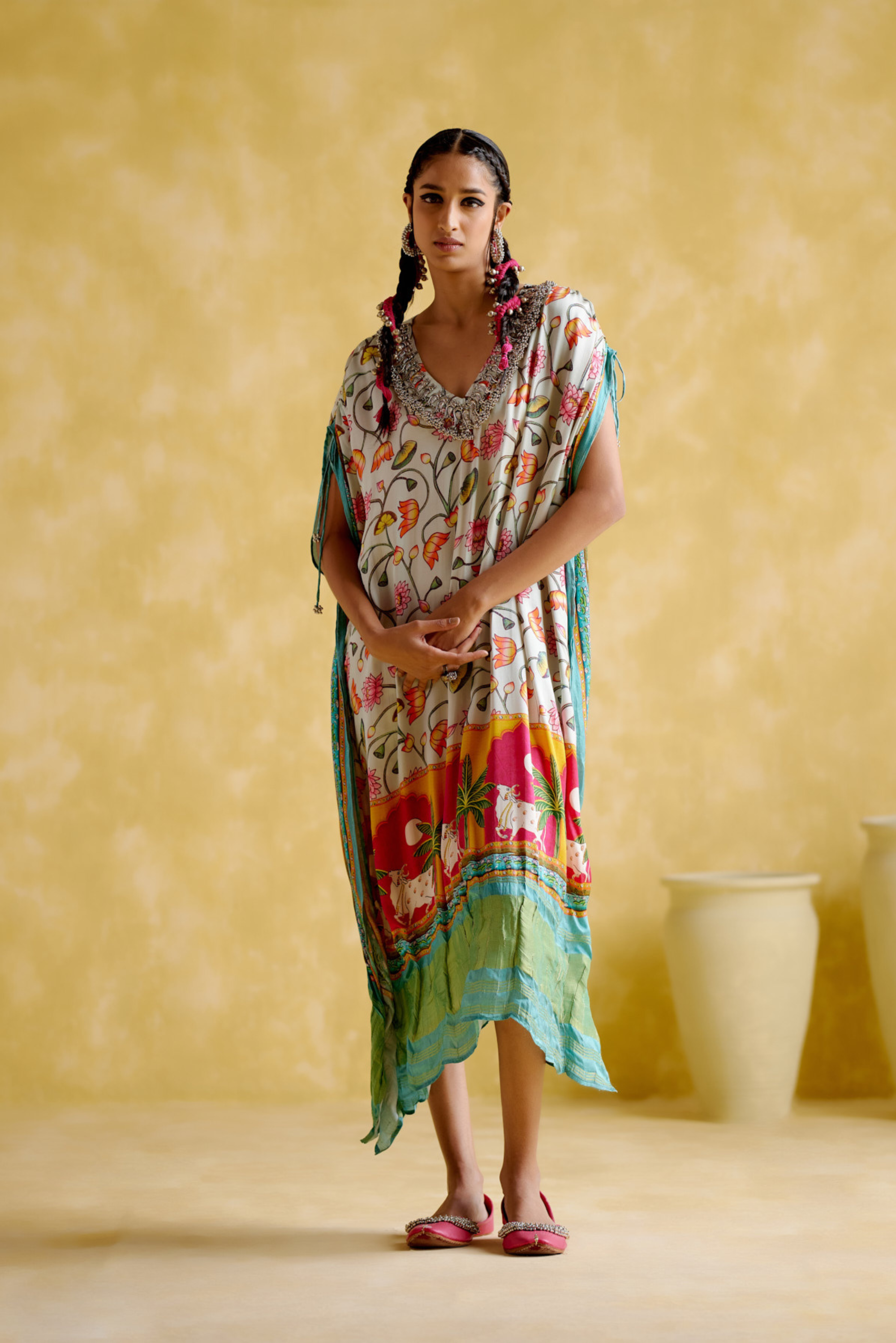 Linus- turquoise printed kaftan