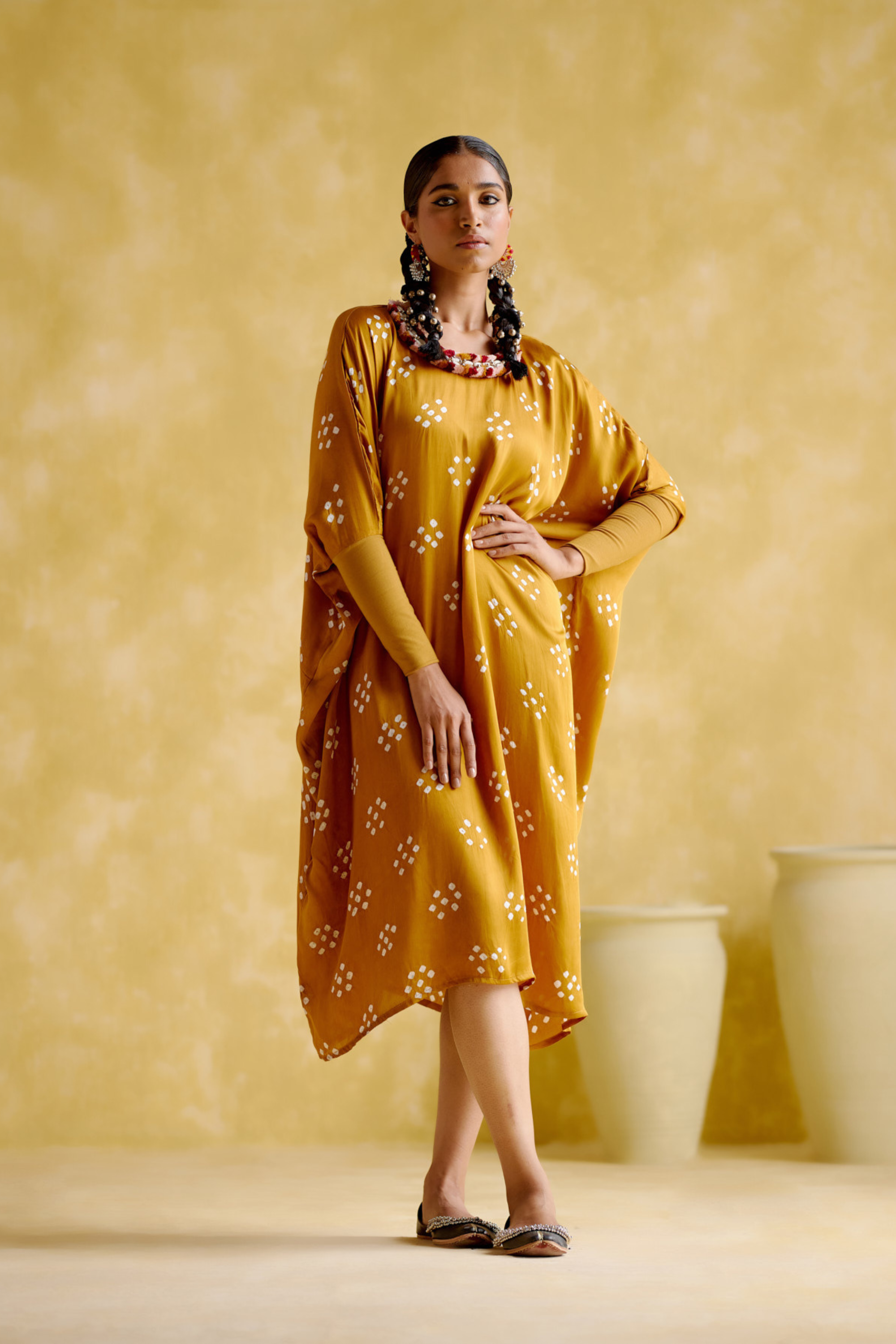 Annapoorna- yellow bandhini Kaftan