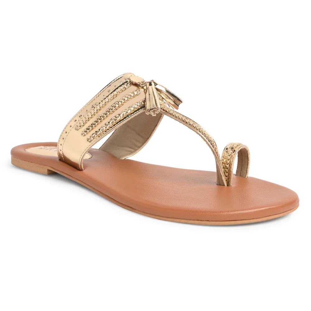 Reflective Gold Kolhapuri