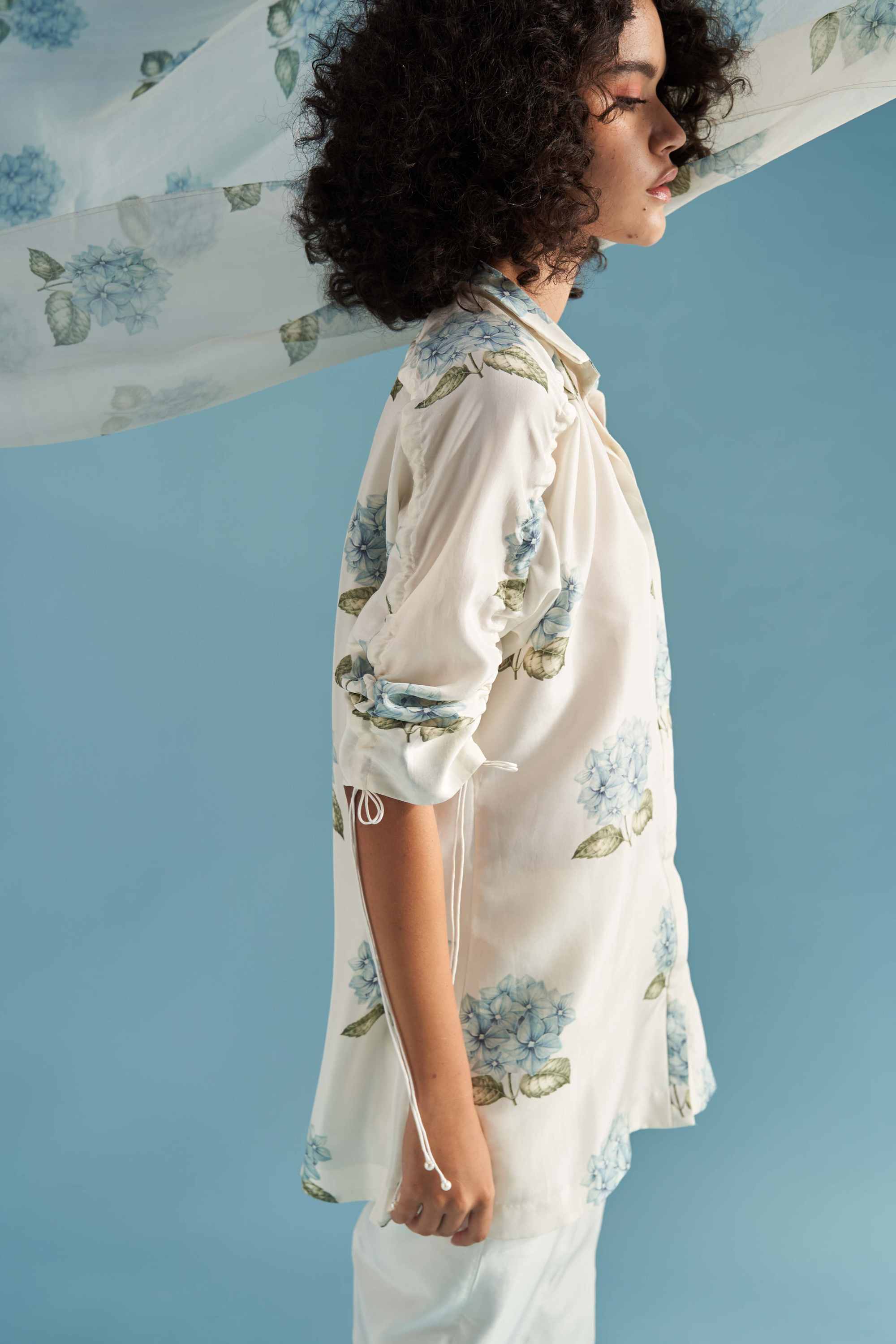 Spree Drawstring Silk Shirt