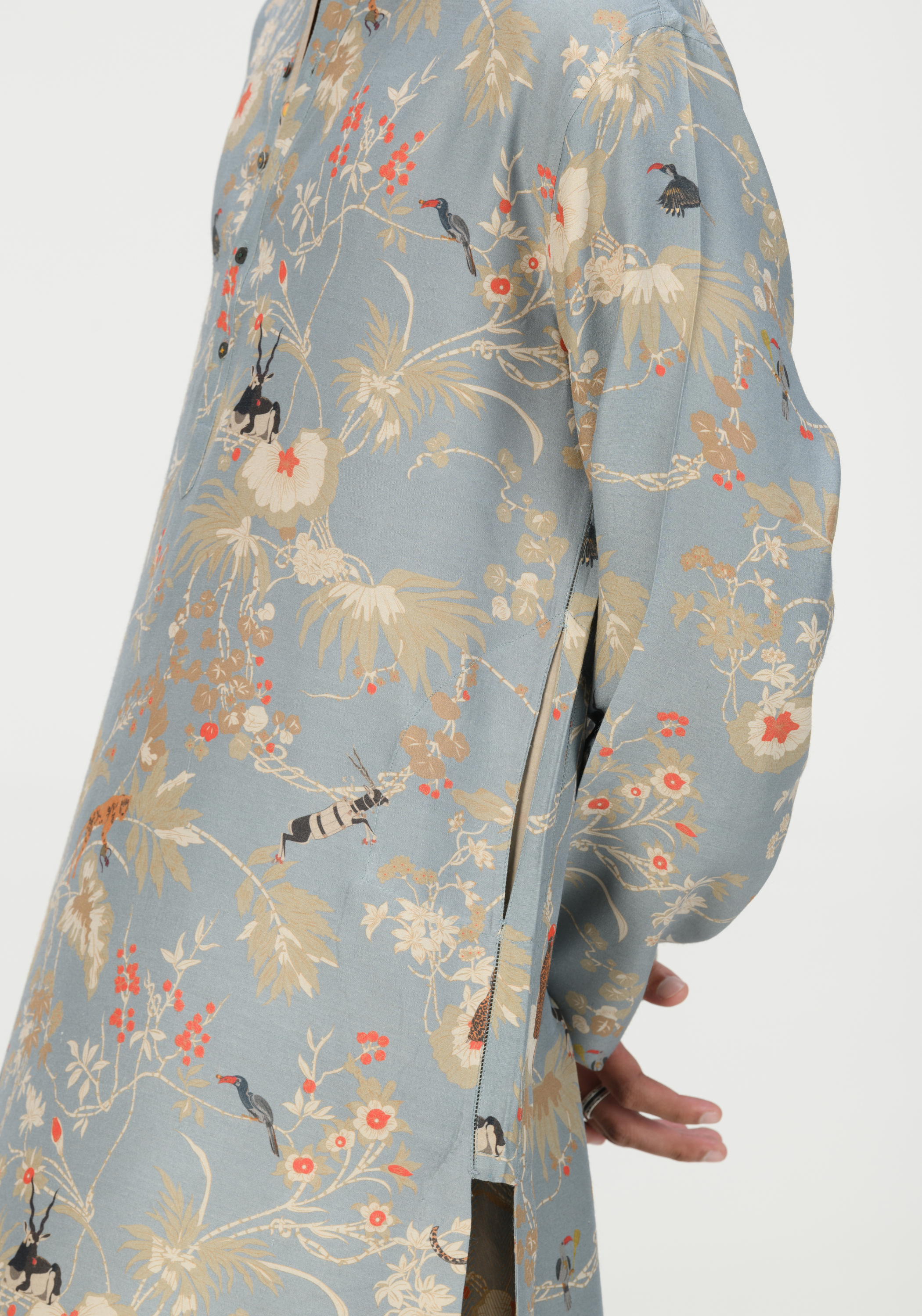 Rainforest Chhote Miyan Kurta (Raw Edge) Mcloud Linen