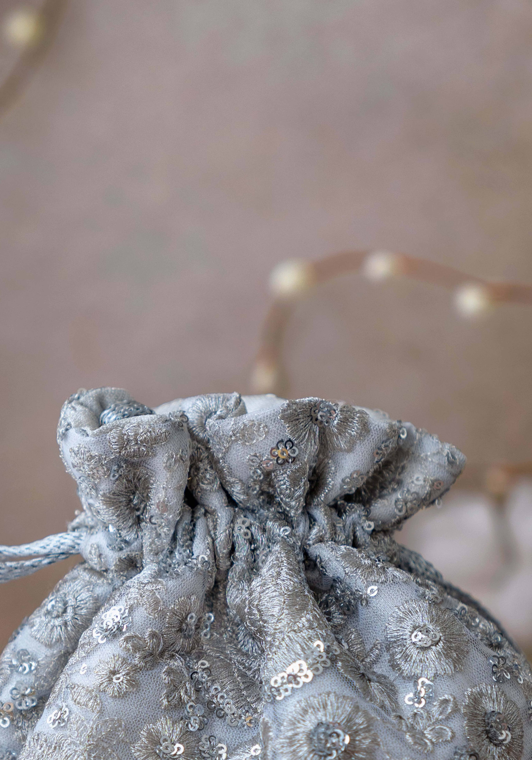 Bella Silver Potli Bag