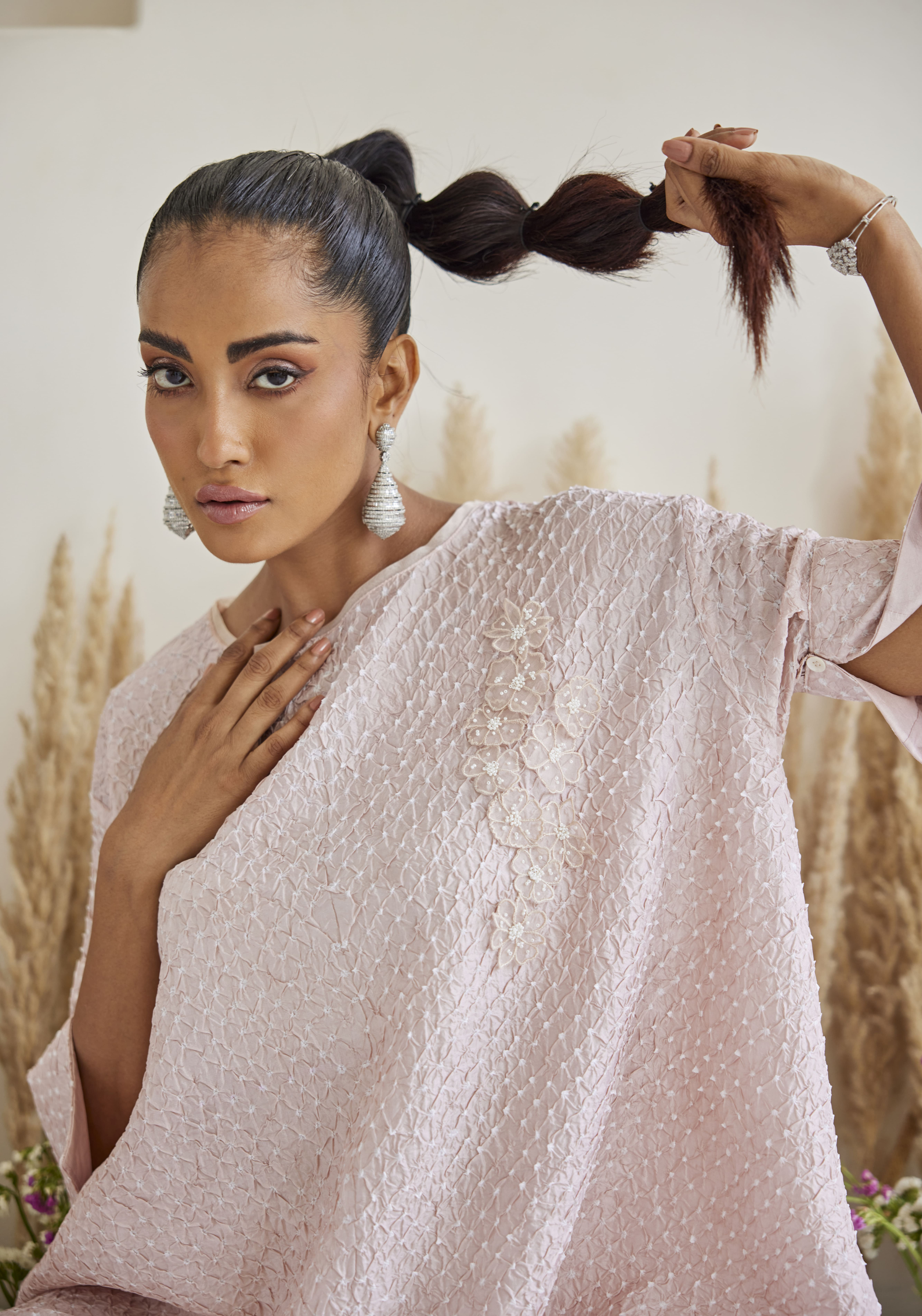 Artisanal Bandhani Long Asym Top