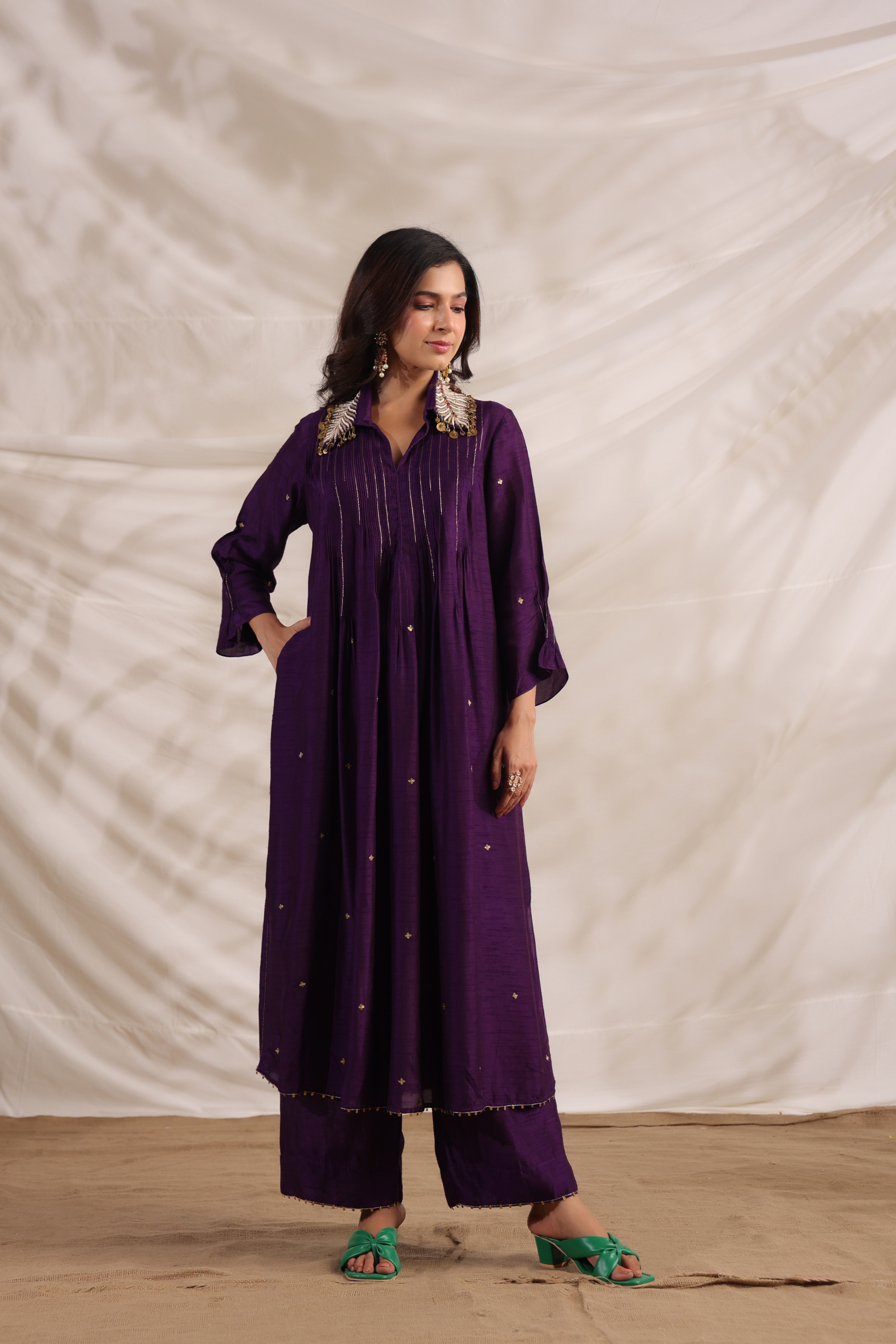 Pankh Pintuck Embroidered Kurta Set