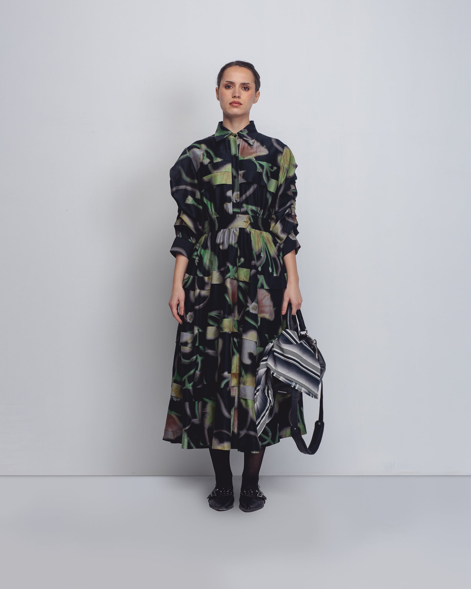 Paron Print Pleated Dress