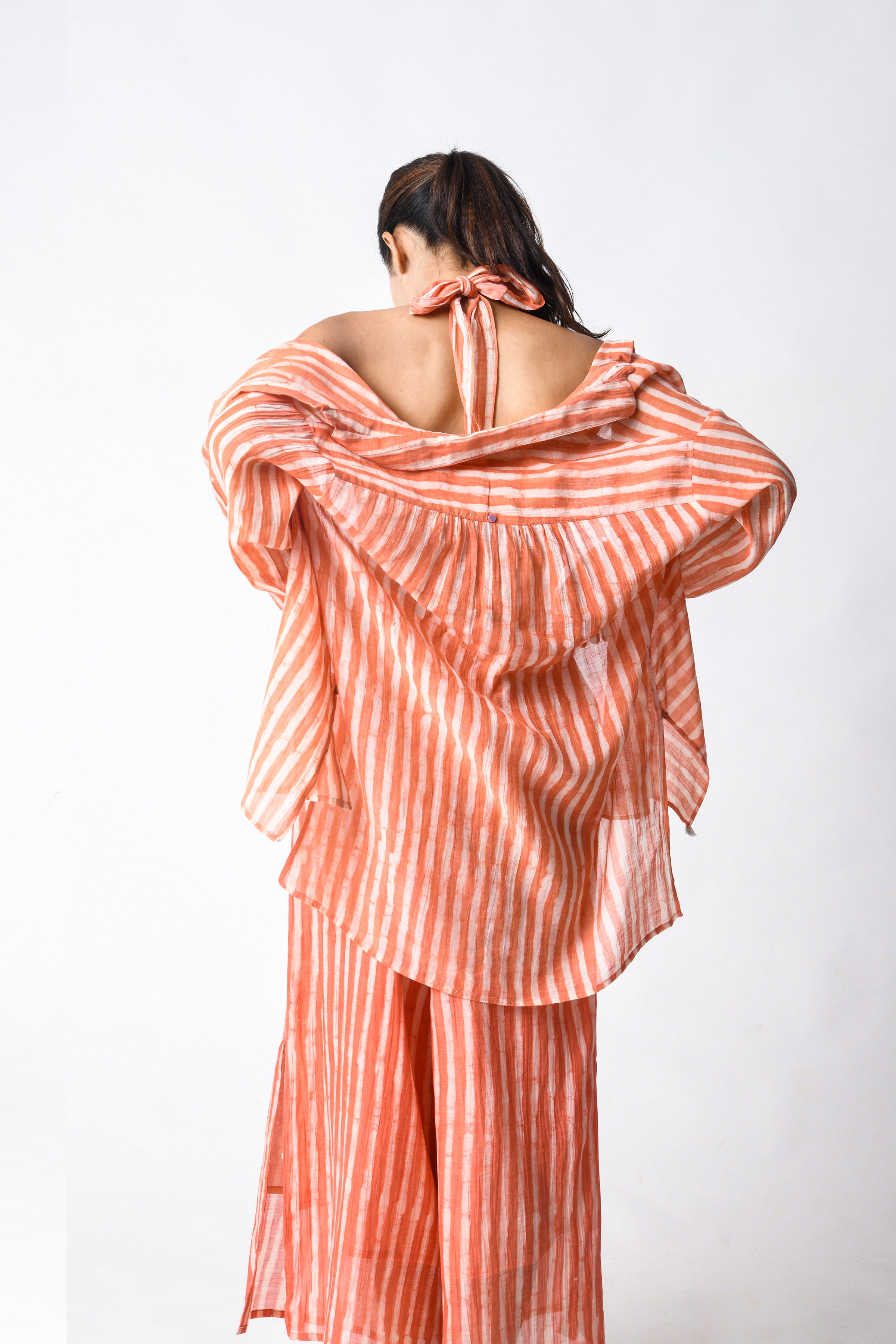 Coral Shirt Skirt Co-ord