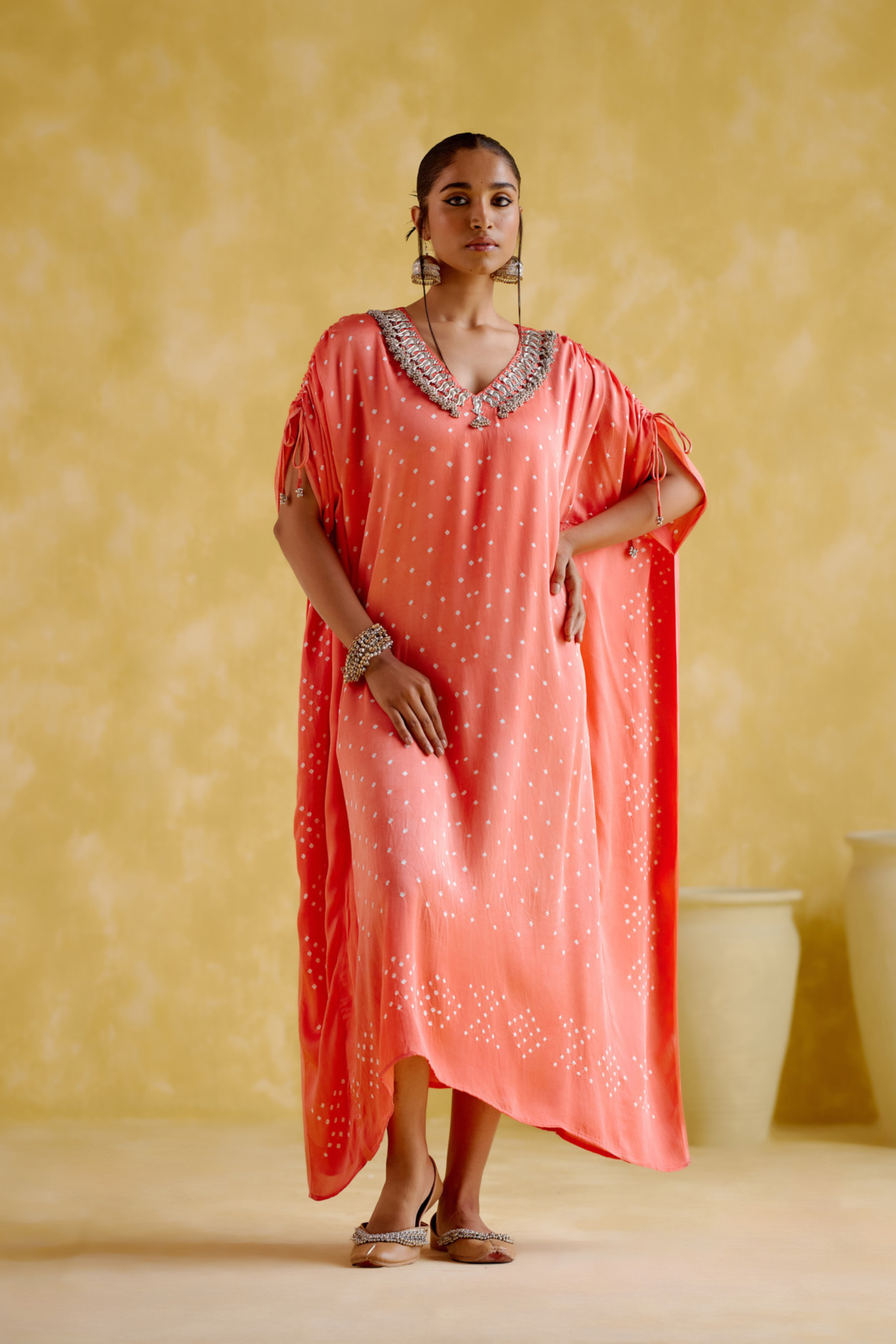 Dakshayani -Peach orange kaftan