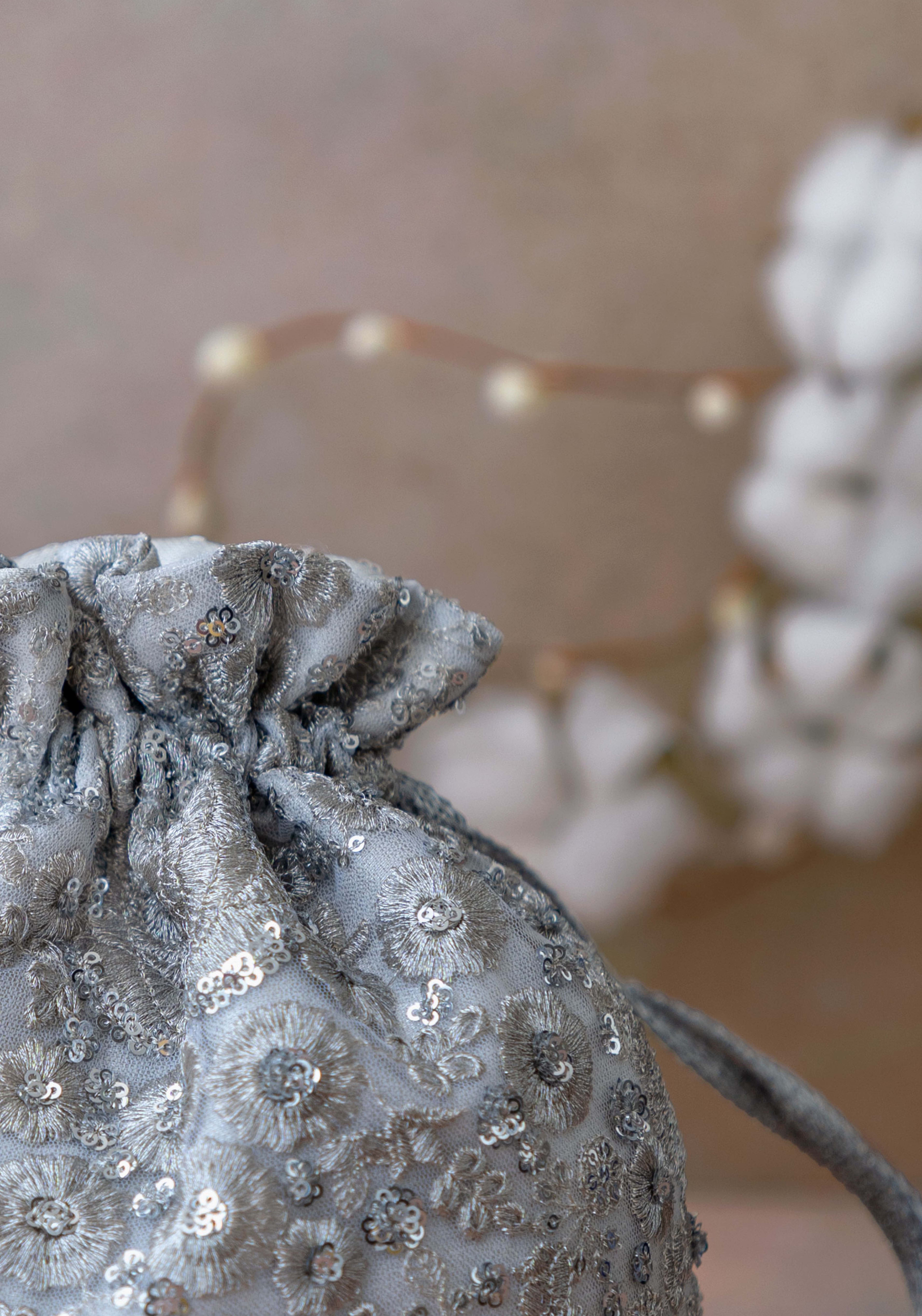 Bella Silver Potli Bag