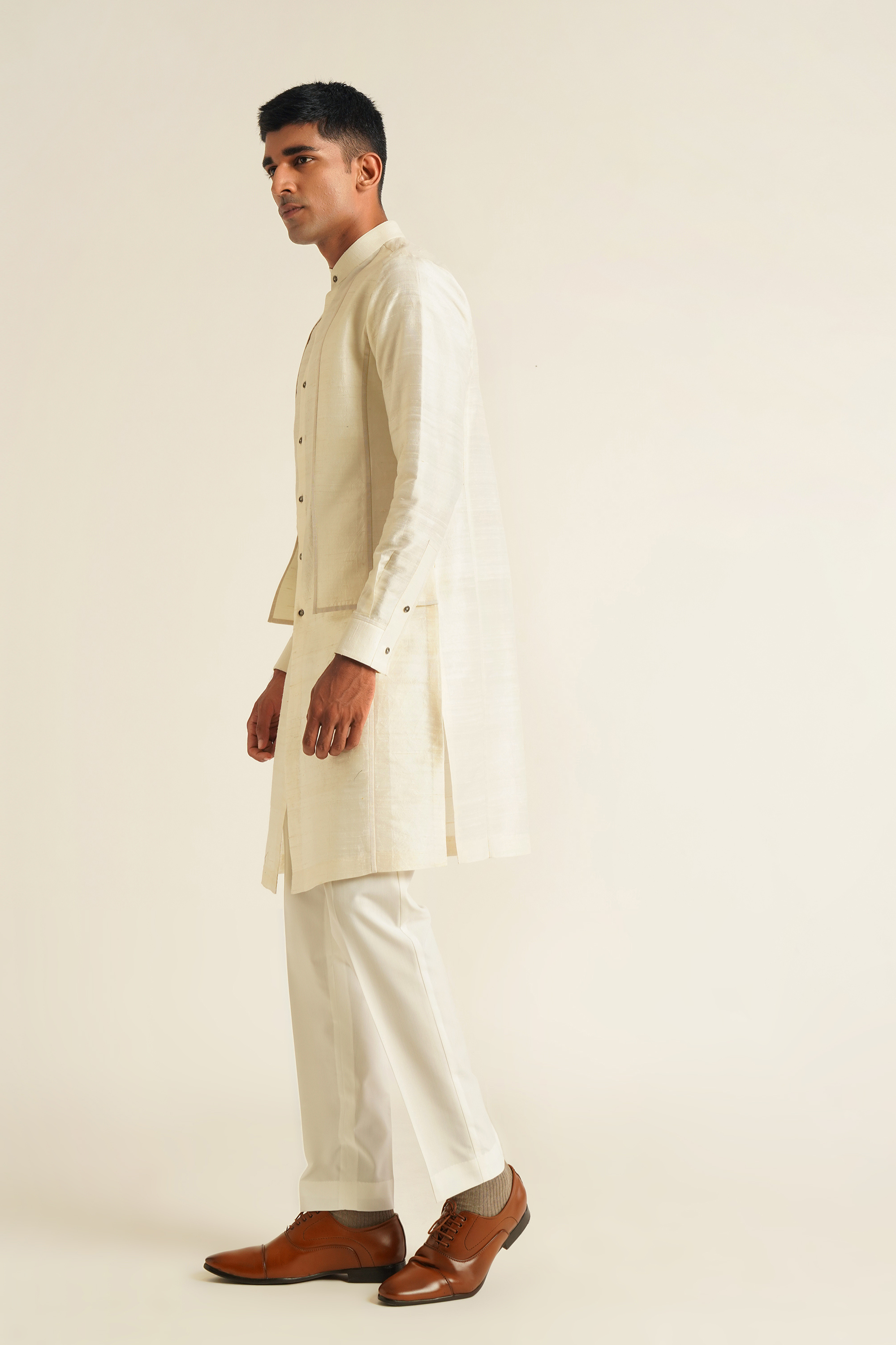 Front Open Double Panel Kurta Set