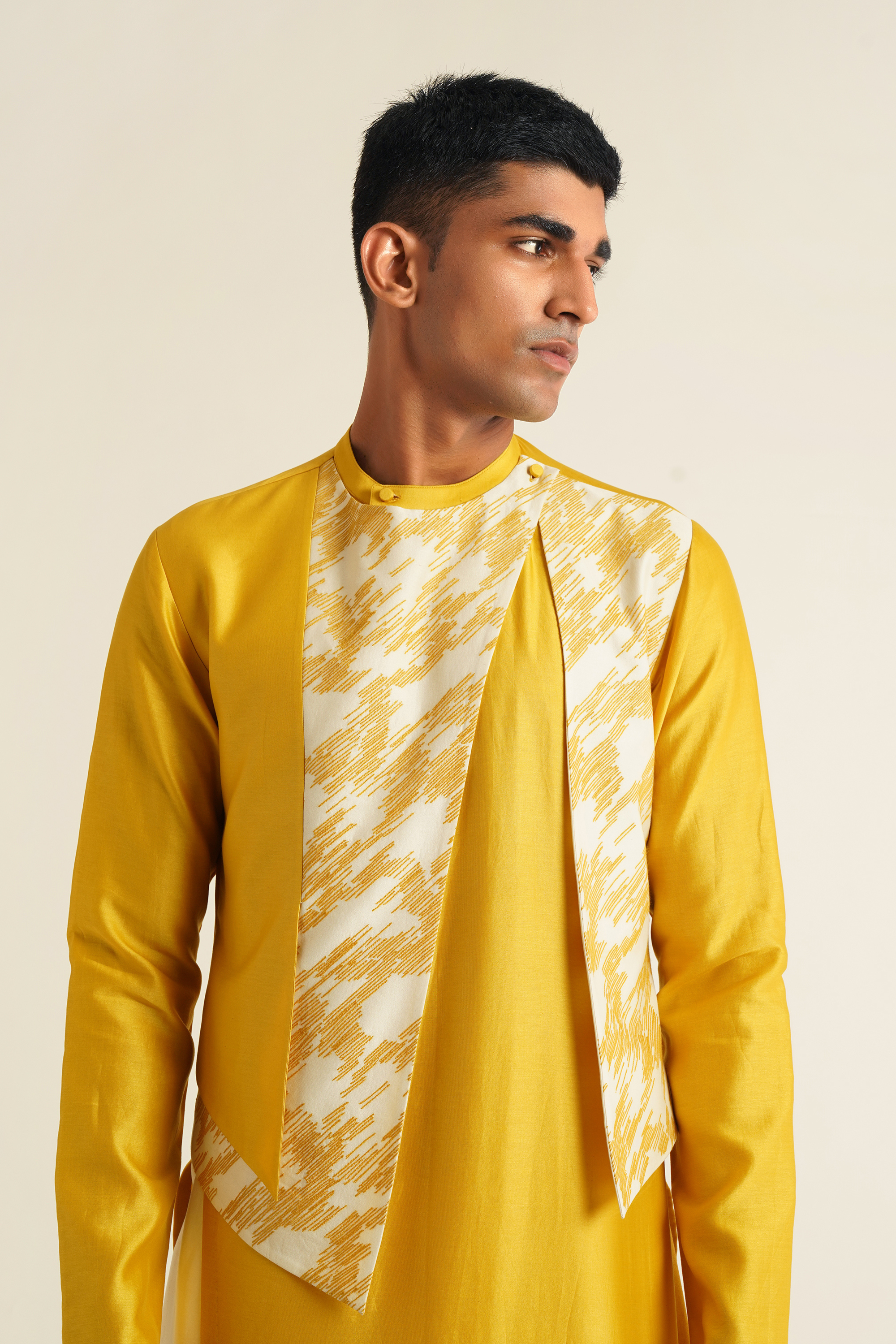 Embroidered Hybrid Kurta Set