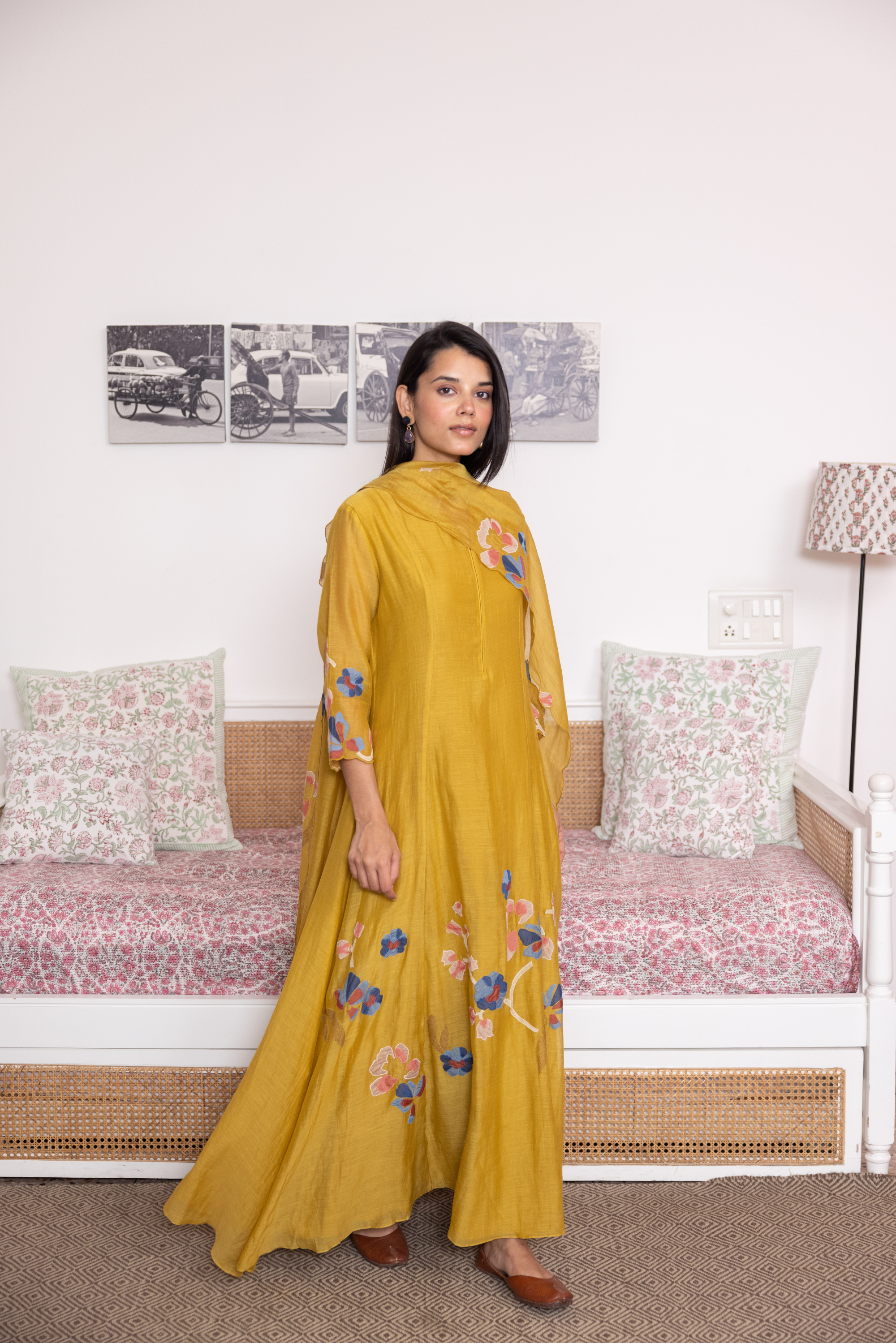 Honeycomb Applique Anarkali Set