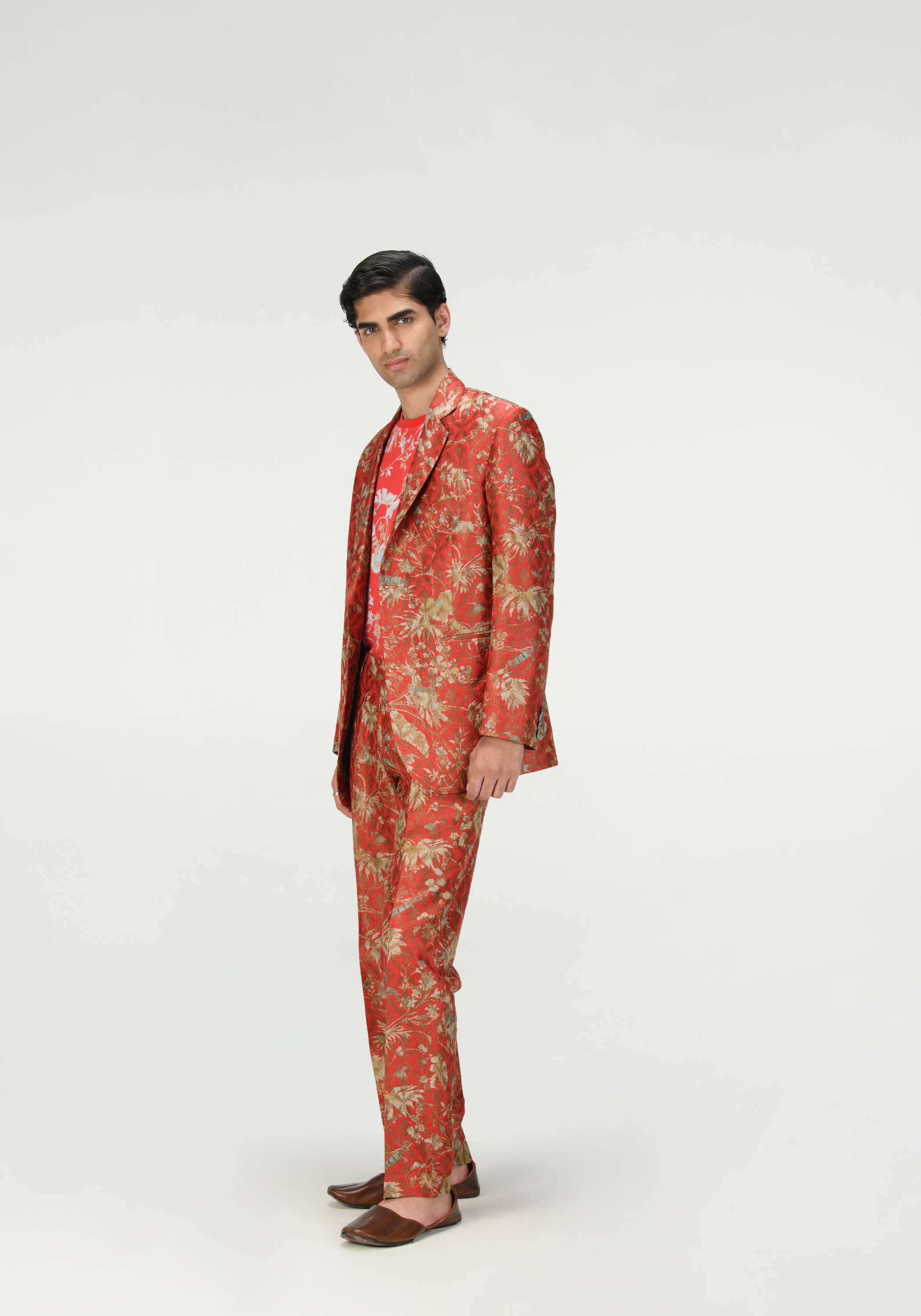 Rainforest Rana Blazers Red Silk Brocade