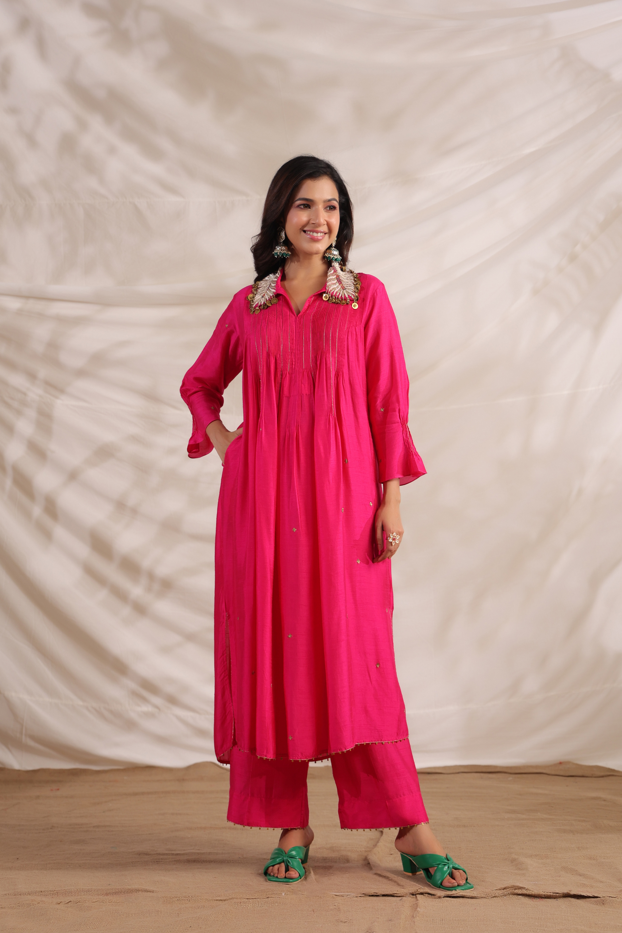 Pankh Pintuck Embroidered Kurta Set
