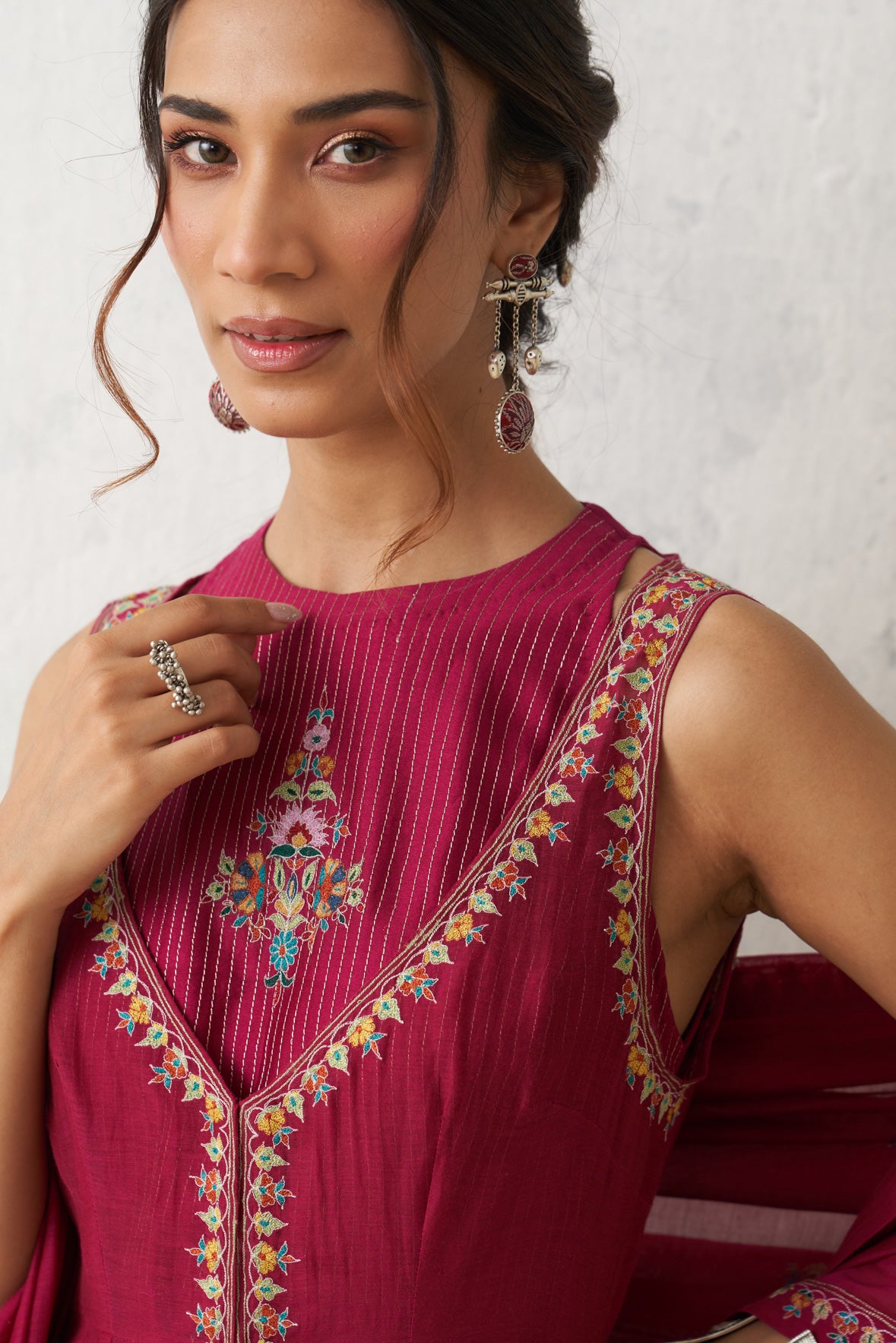 Hot Pink Anarkali Set
