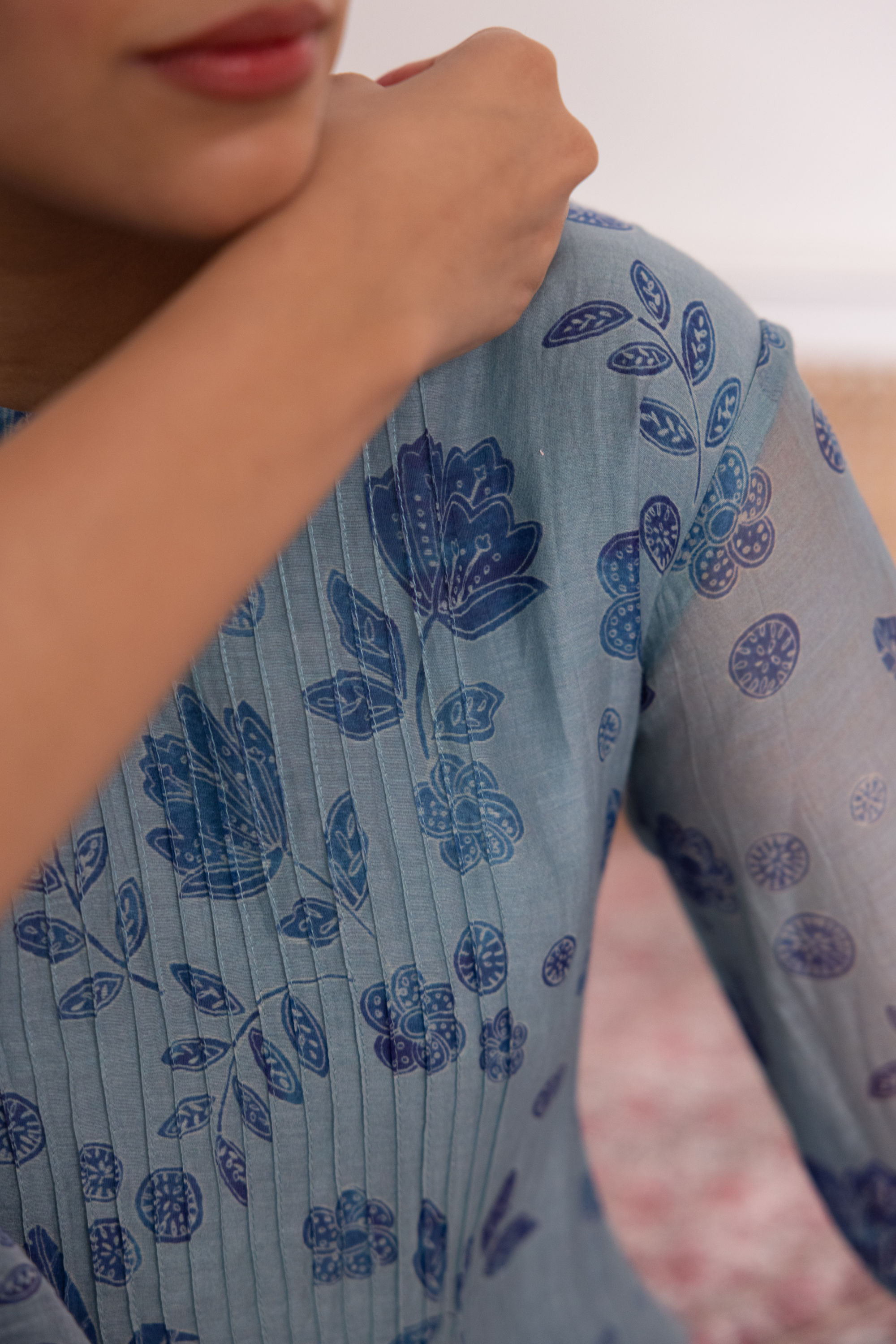 Azure Floral Printed Co-ord Set