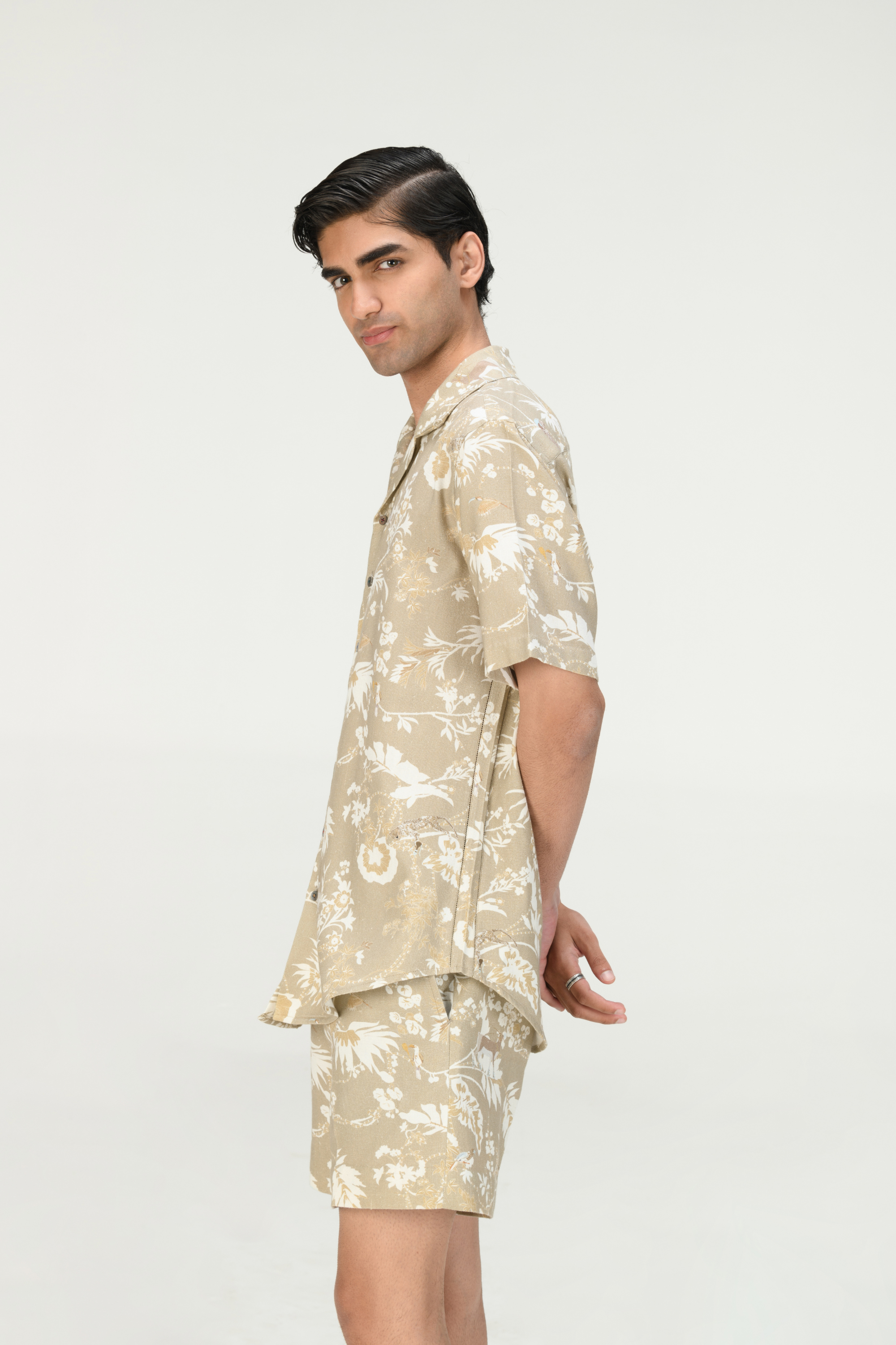 Rainforest Bush Shirt Oyster Grey Heavy Cotton