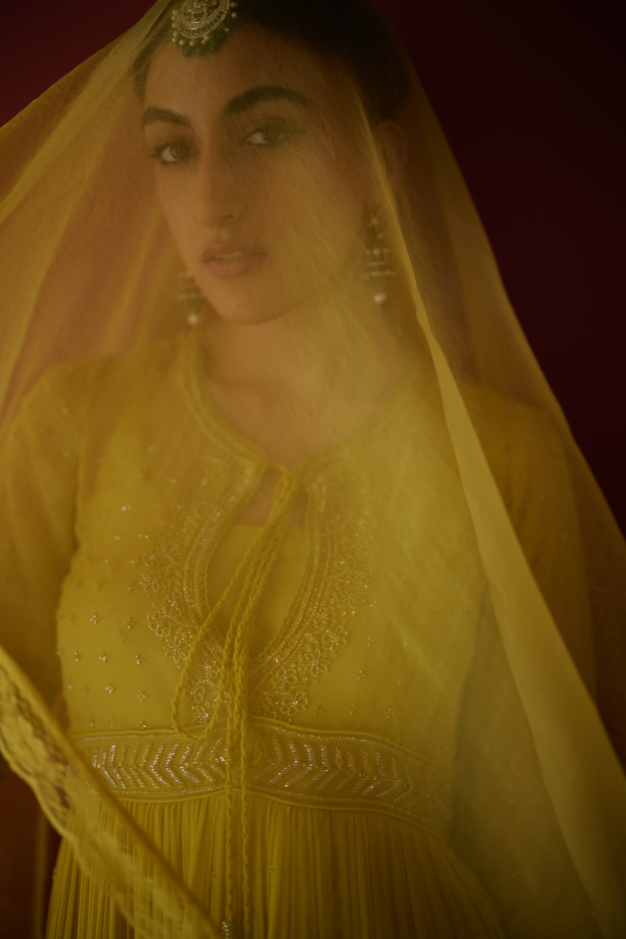 Lime Green Peplum Sharara Set