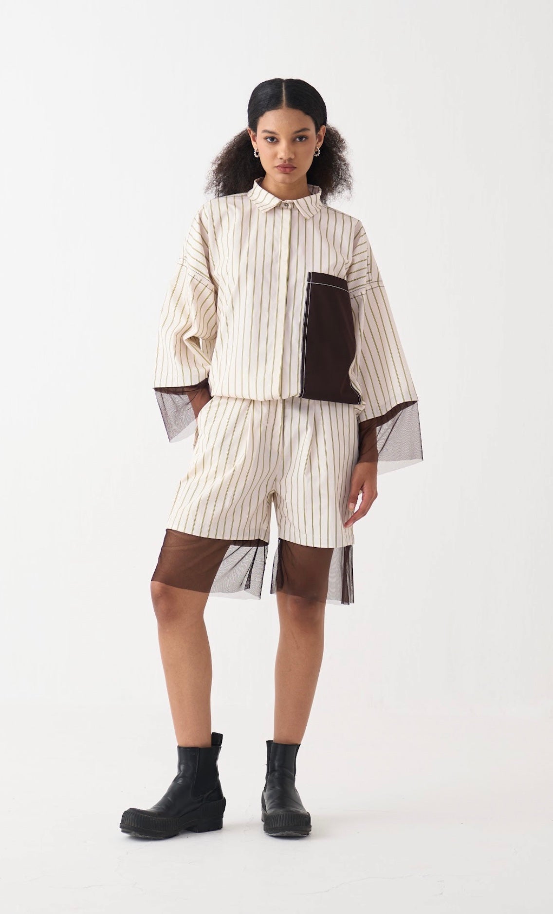 Contrast Detail Shirt Co-ord (set Of 2)