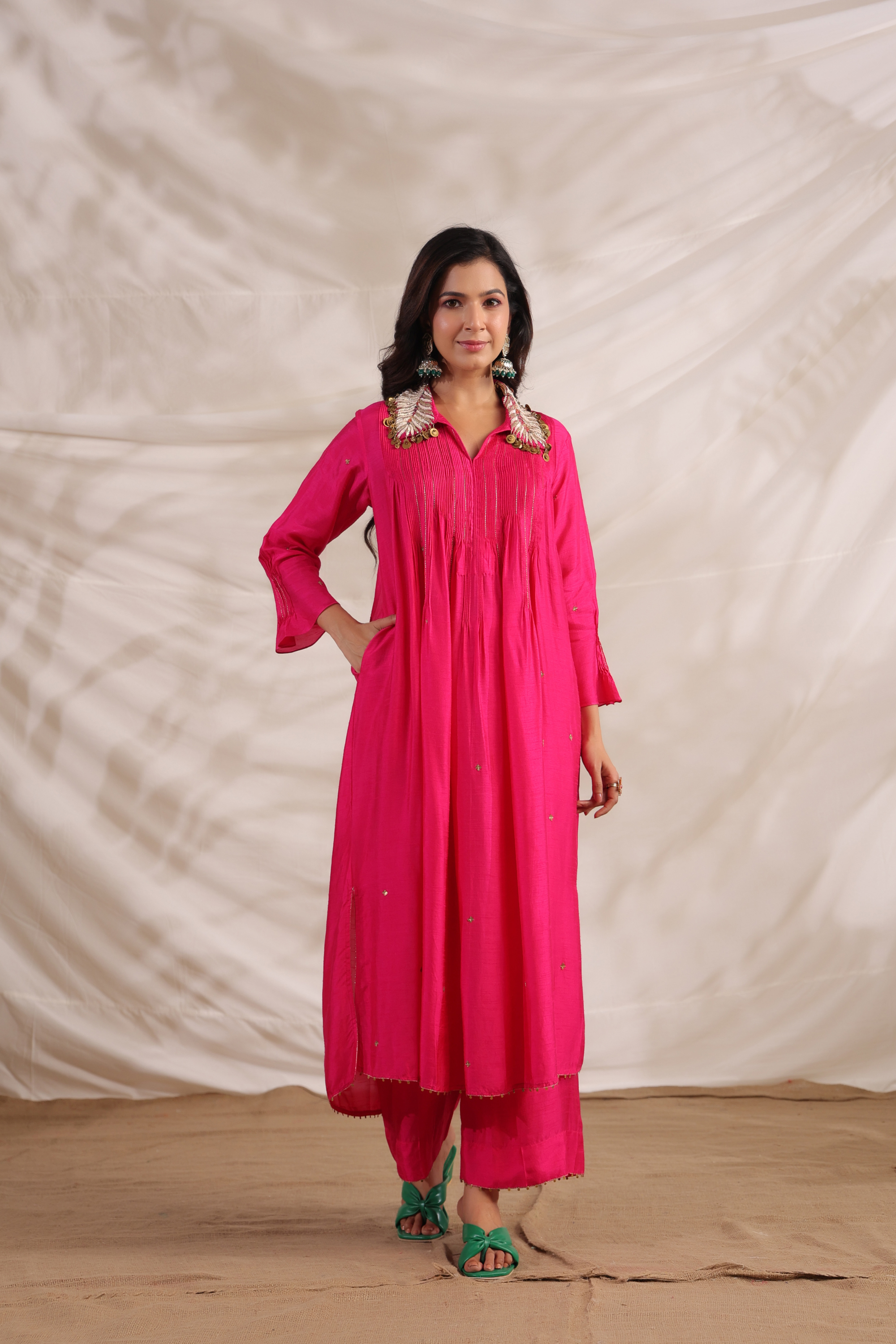 Pankh Pintuck Embroidered Kurta Set