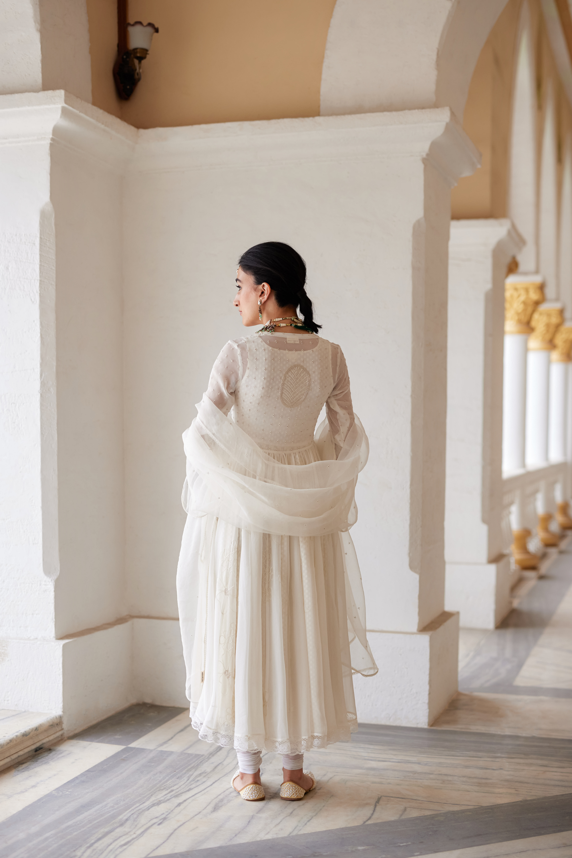 Ivory Anarkali Set