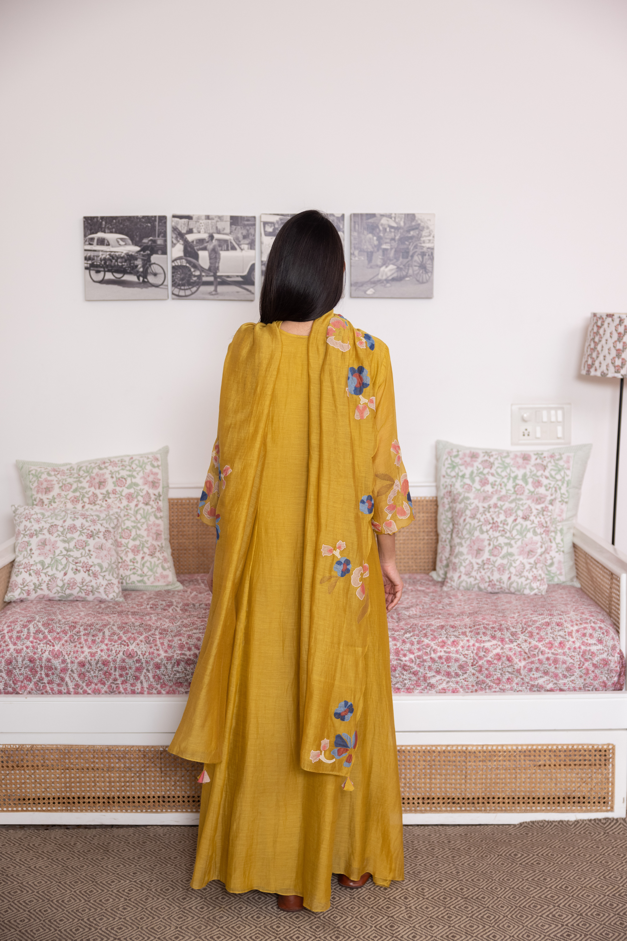 Honeycomb Applique Anarkali Set