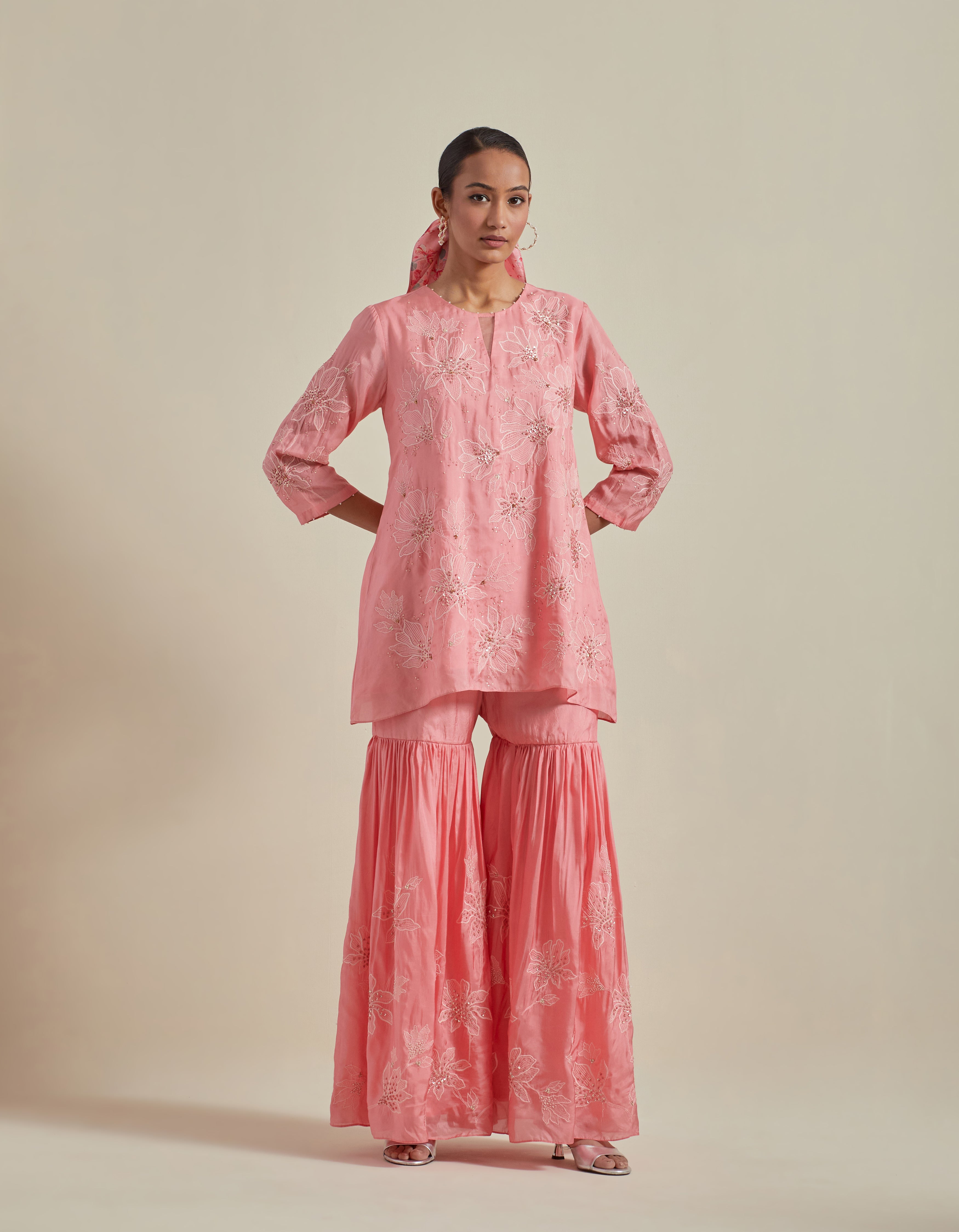 Pink Sharara Set