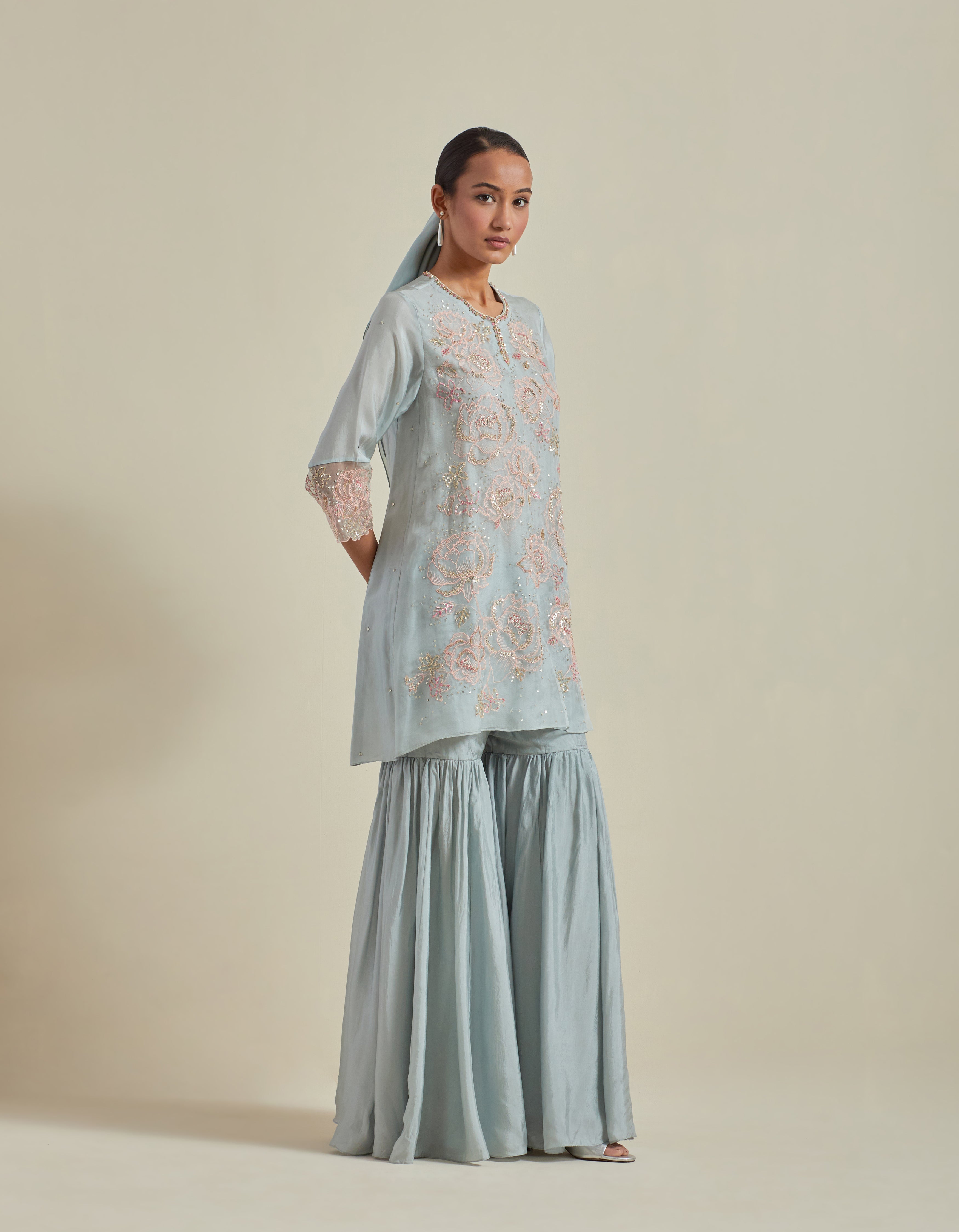 Blue Sharara Set