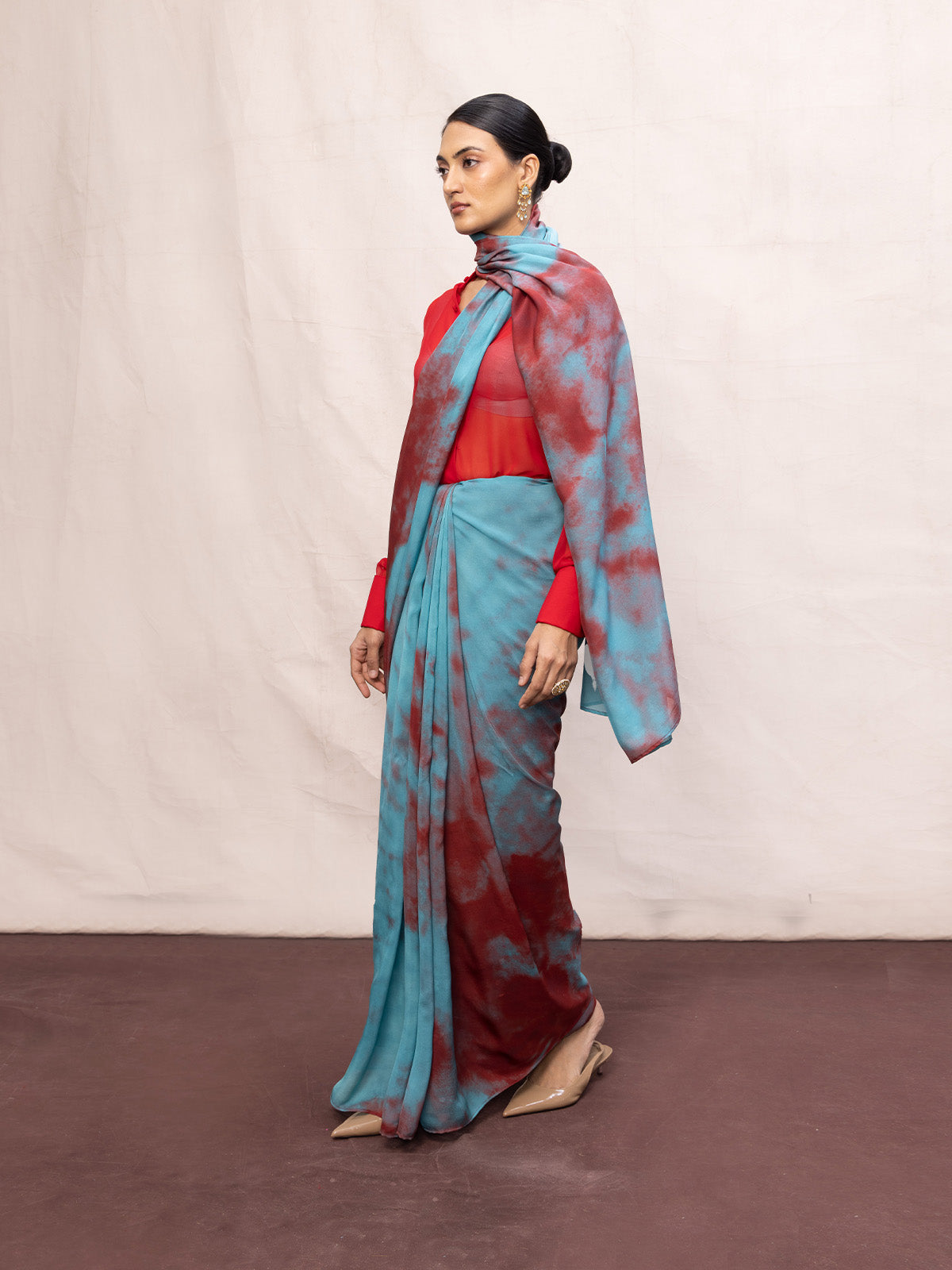 Multicolour Chiffon Digital Print Saree