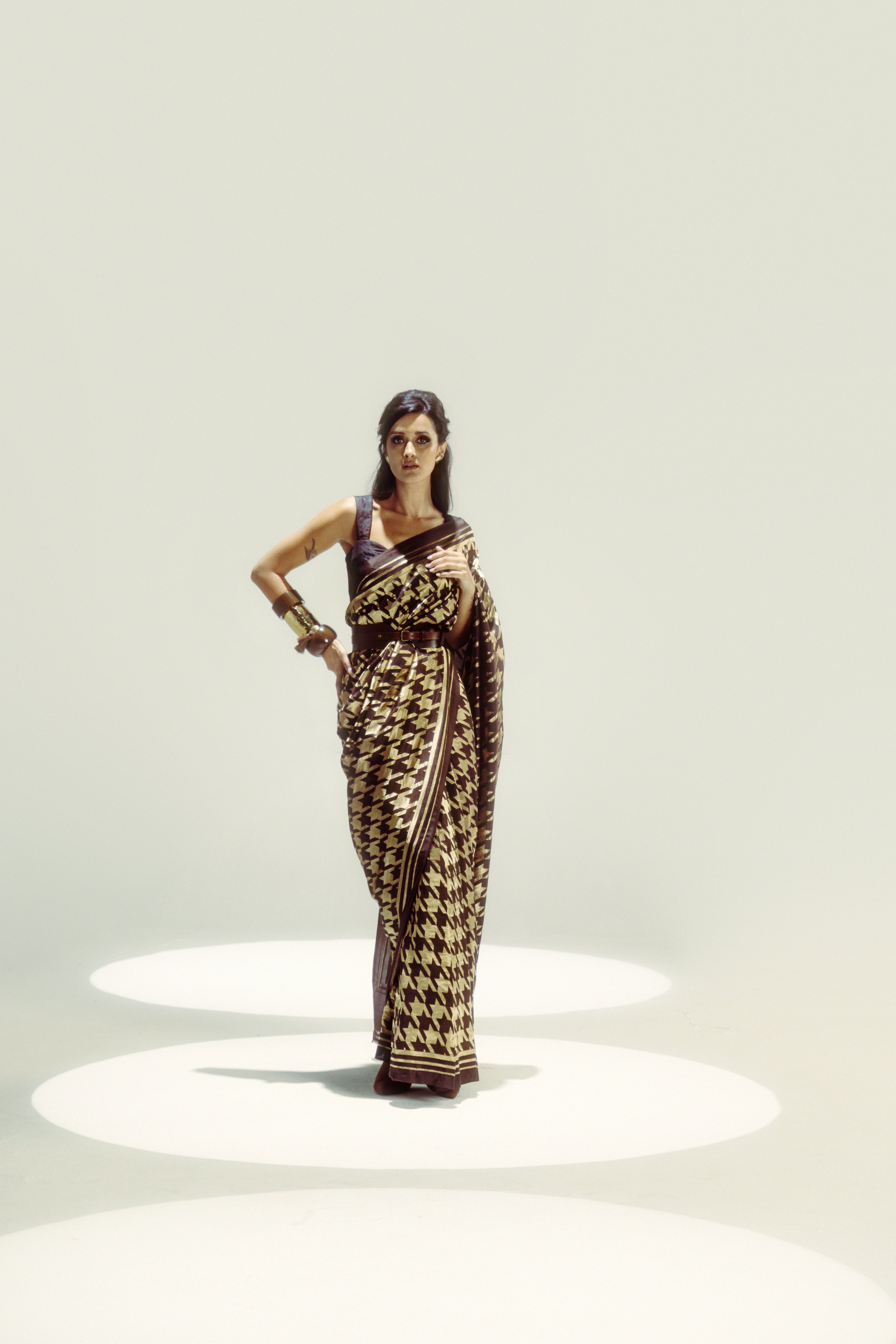 Espresso Open Border Houndstooth