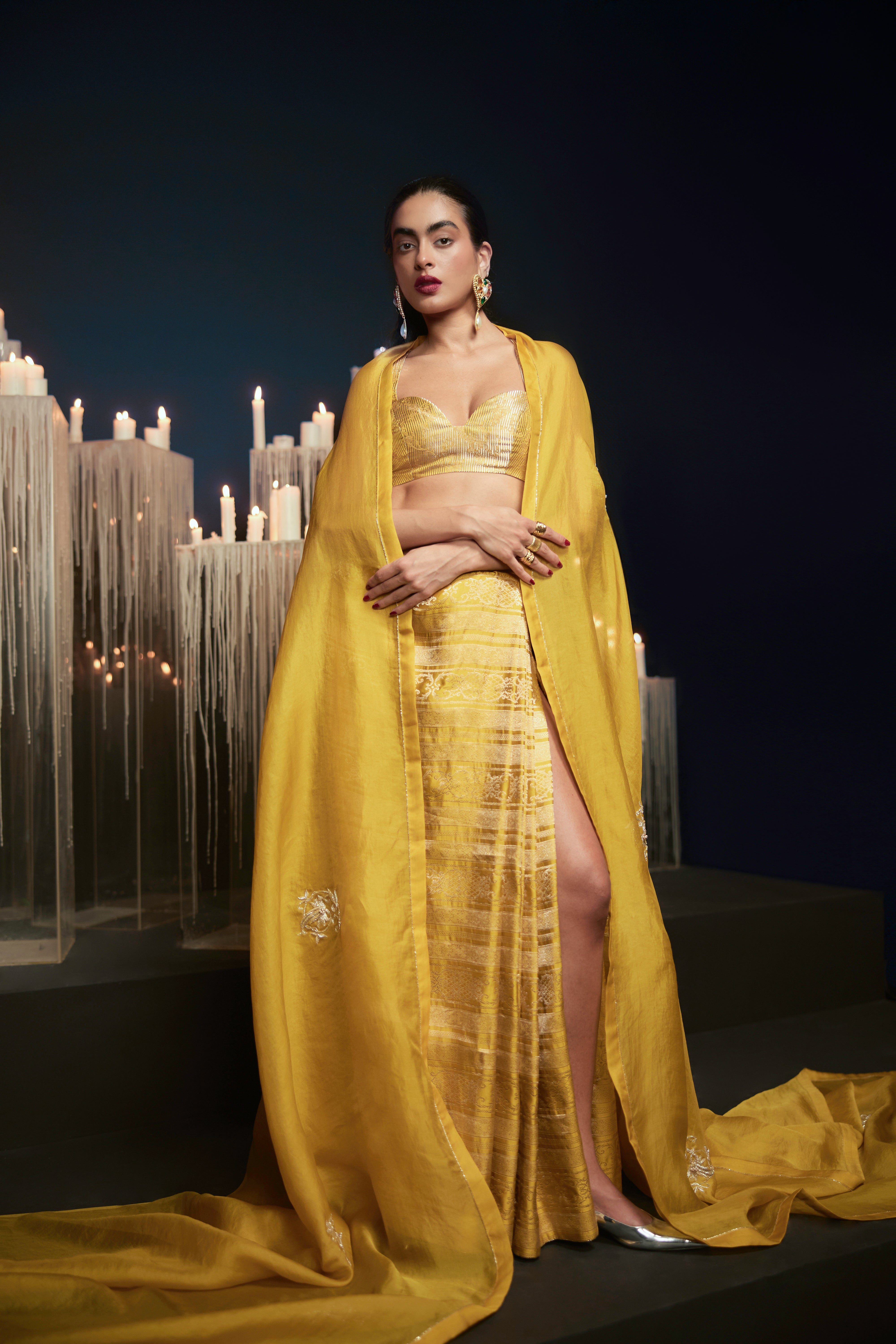 The 'i Do' Saree In Mustard