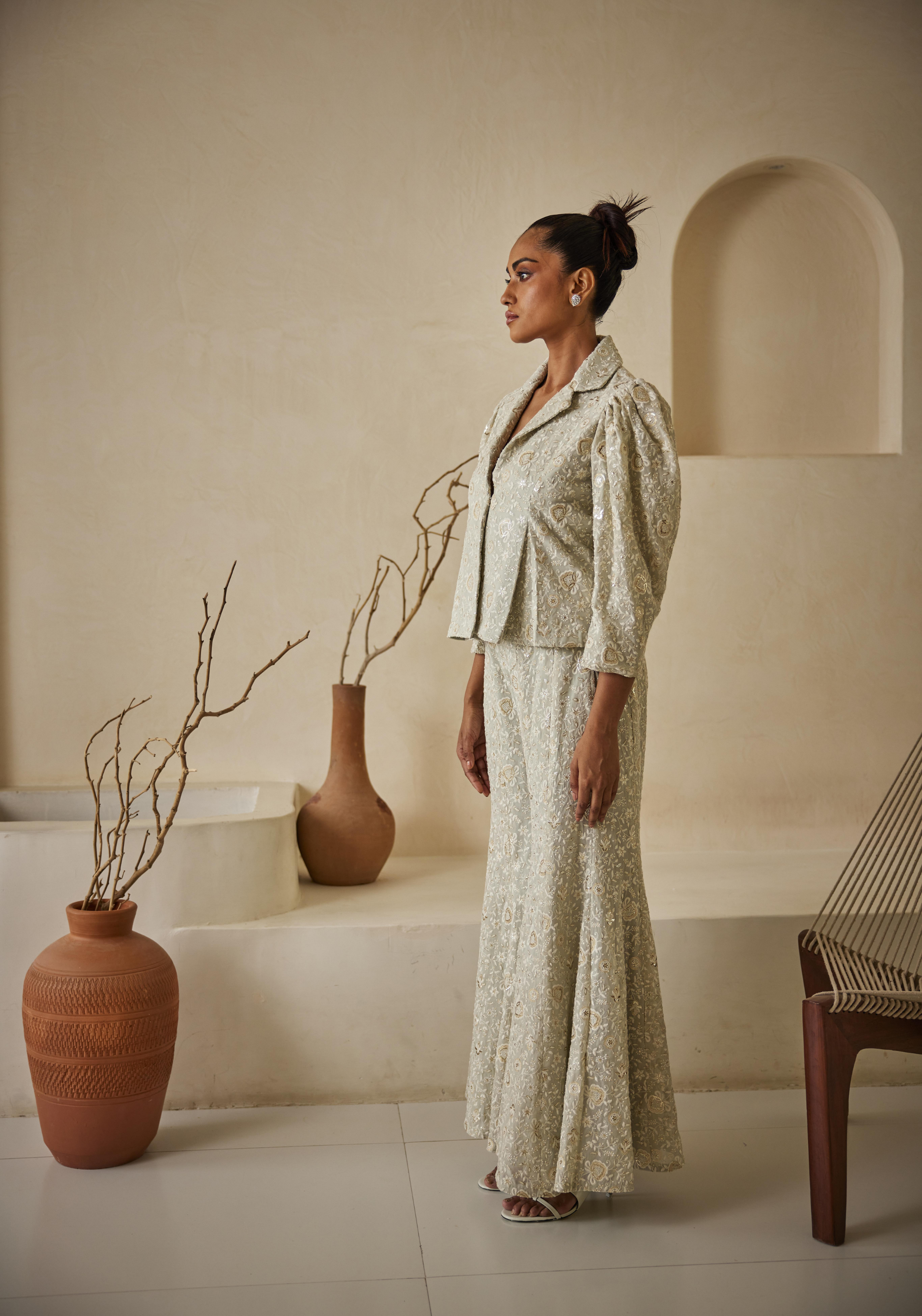 Chikankari Bootcut Pants