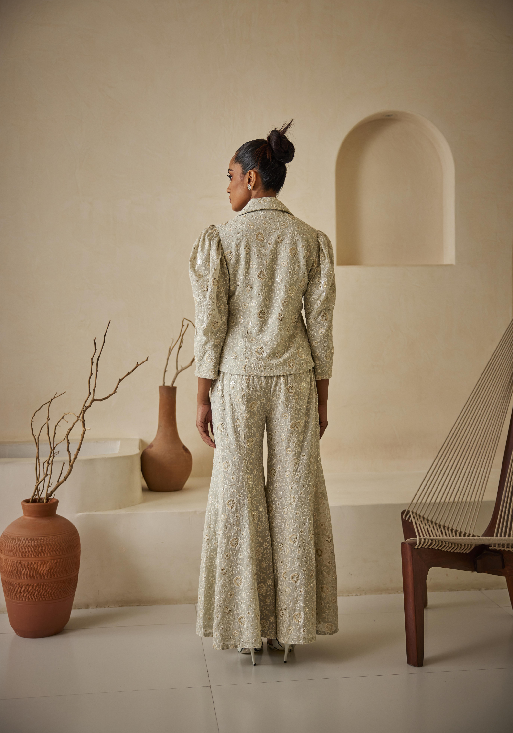 Chikankari Bootcut Pants