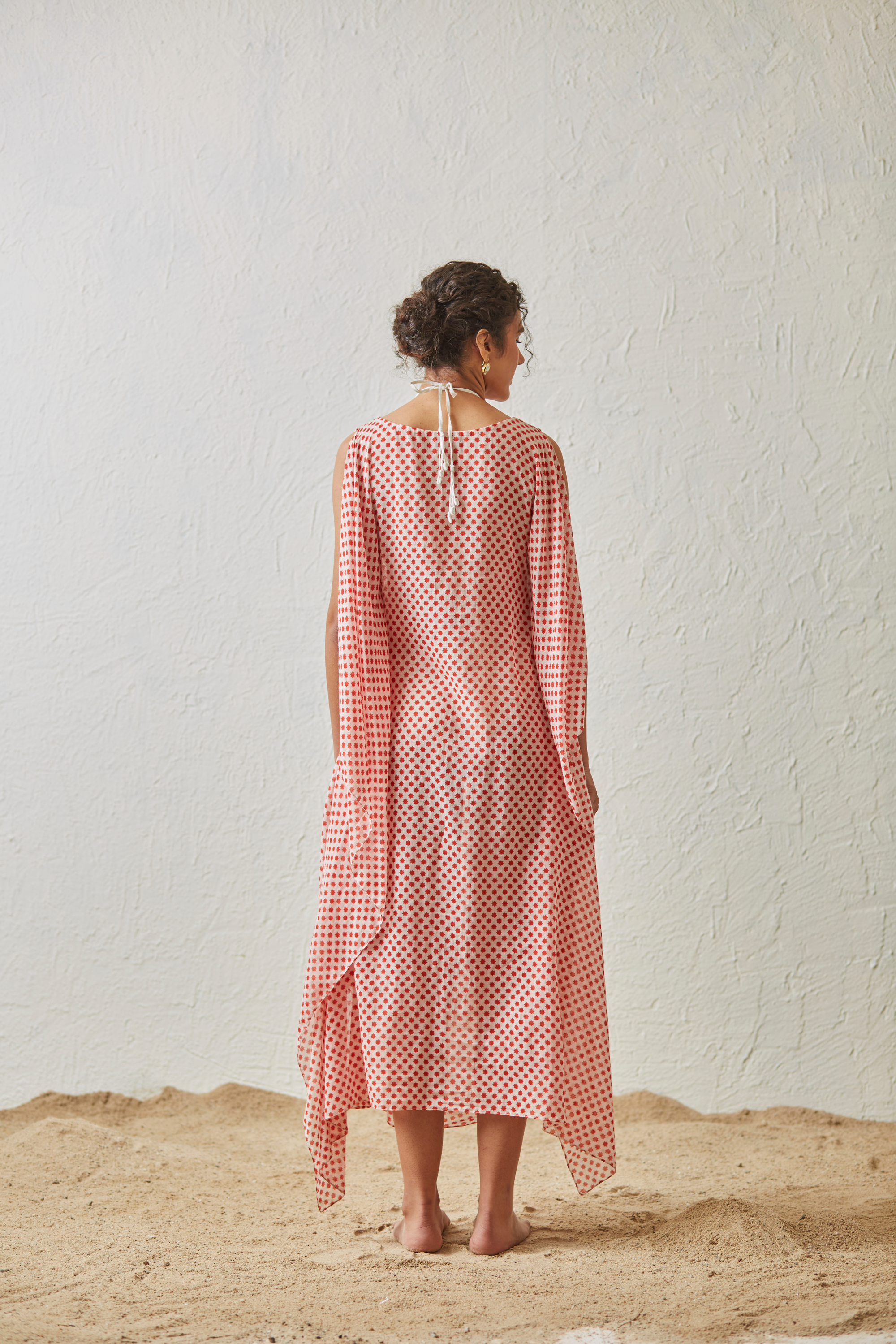 Printed Long Draped Dress
