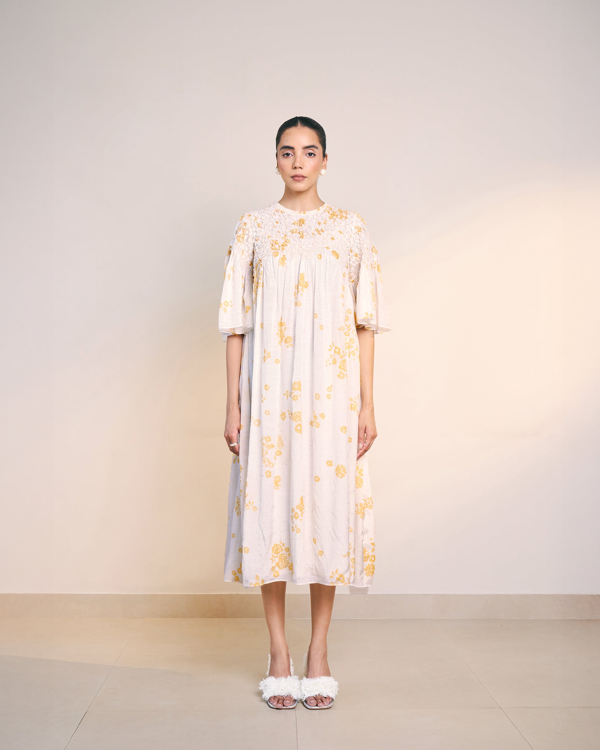 Off White Flora Dress