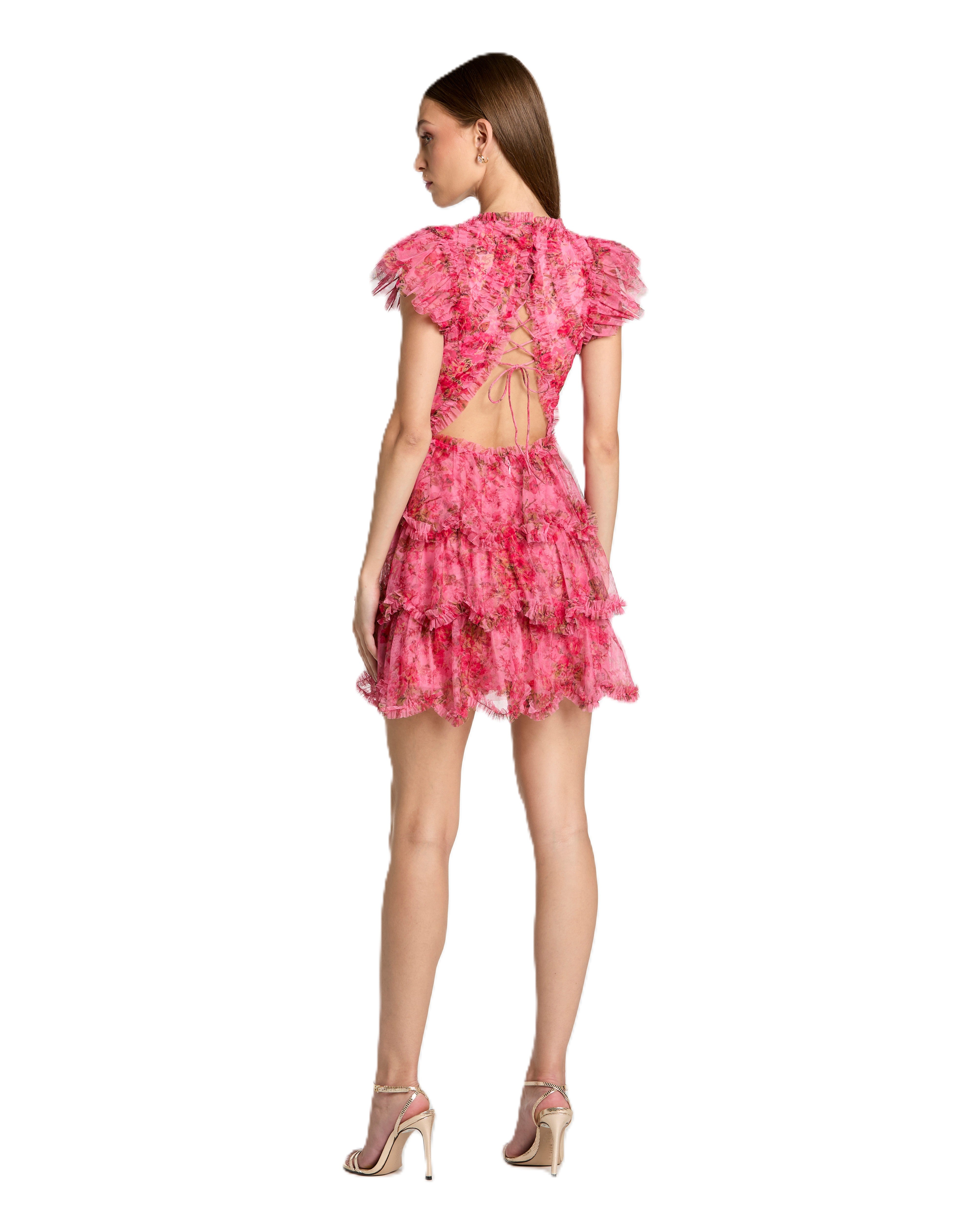 Pink Ruffle Mini Dress