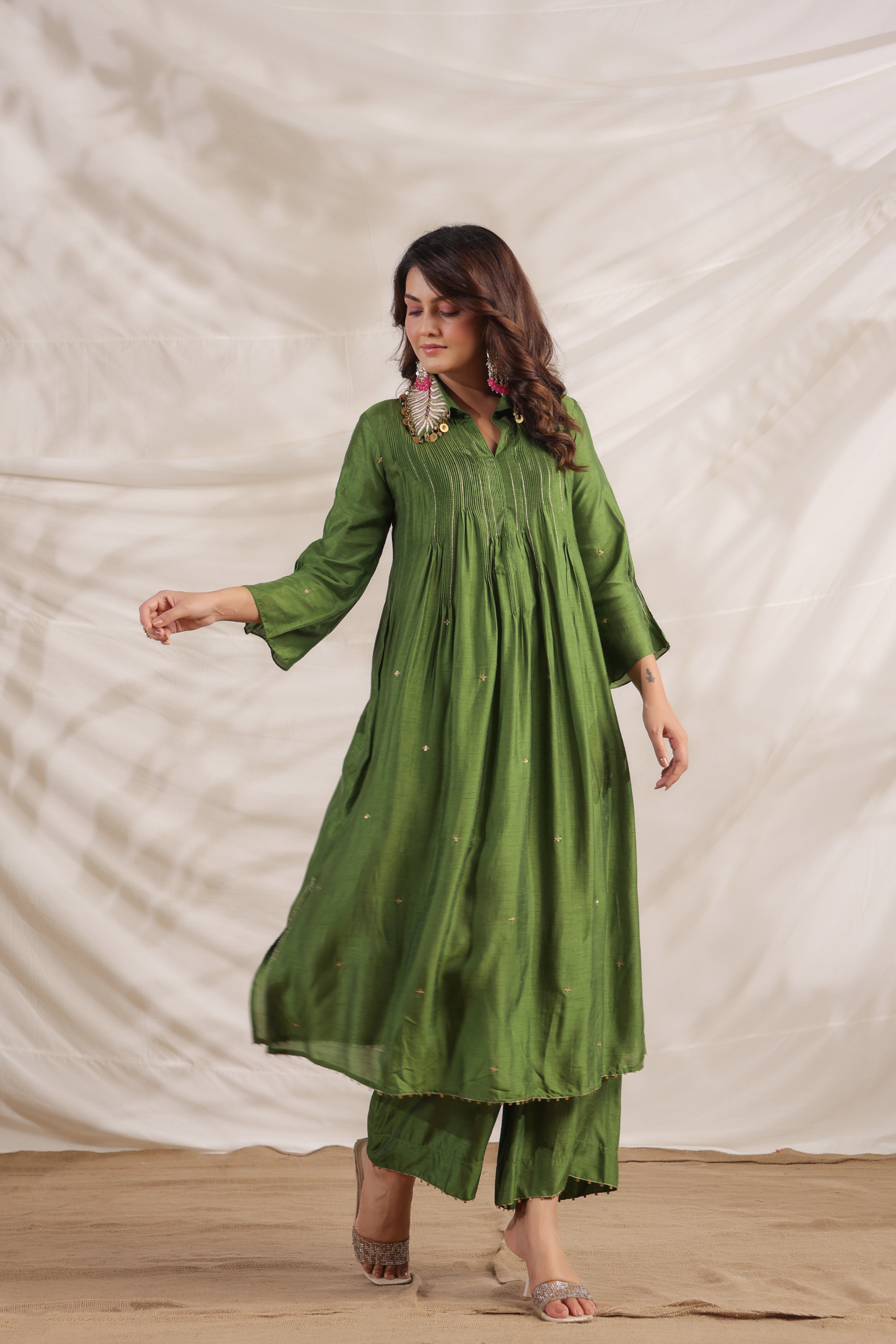 Pankh Pintuck Embroidered Kurta Set