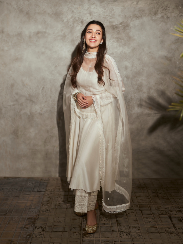 Ivory Chanderi Anarkali