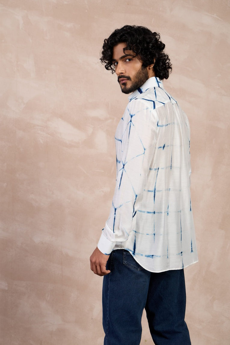 Off- White Bamboo Silk Shirt