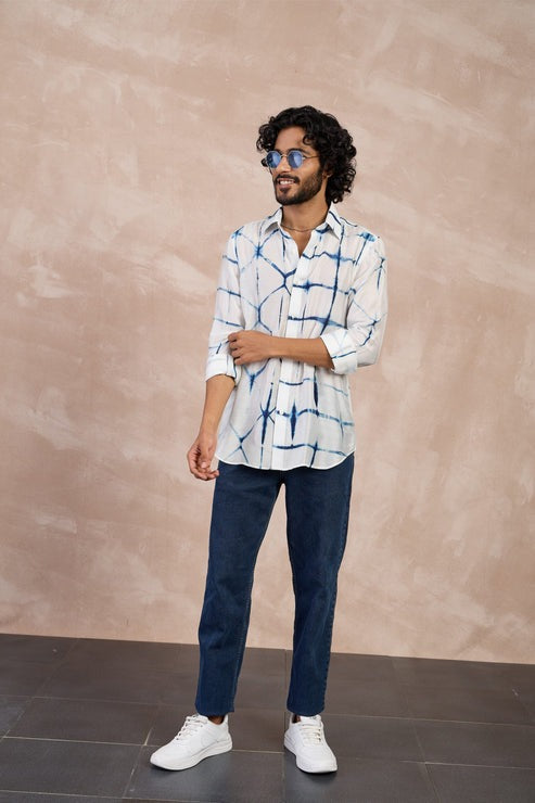 Off- White Bamboo Silk Shirt