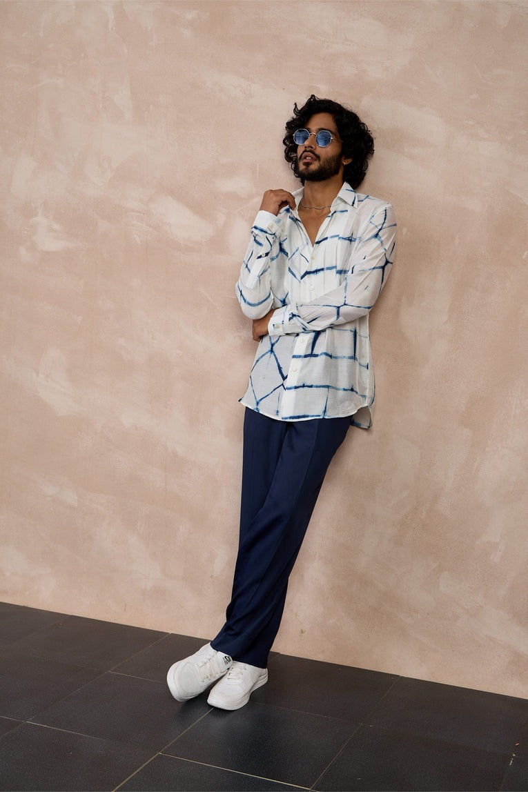 Bamboo Silk Yoke Pleated Shirt