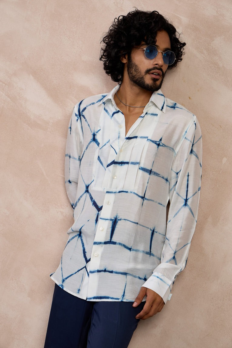 Bamboo Silk Yoke Pleated Shirt