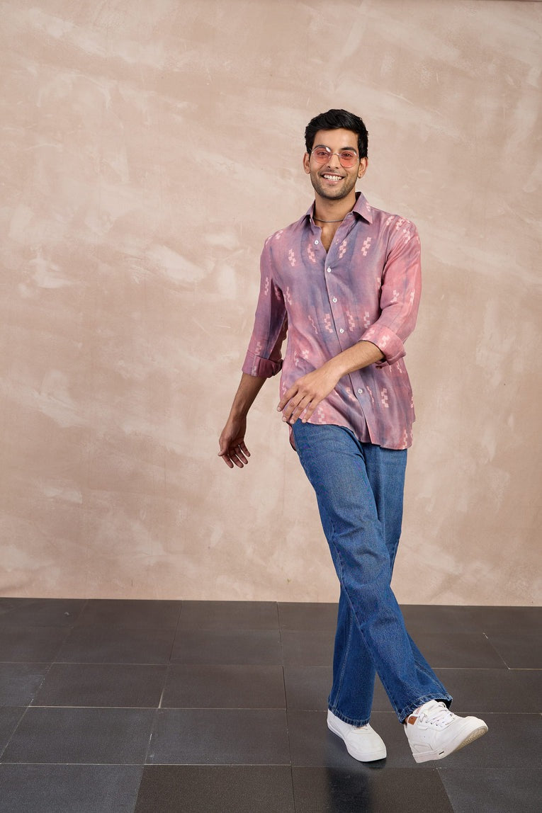 Lilac-lego Bamboo Silk Leaf Shirt