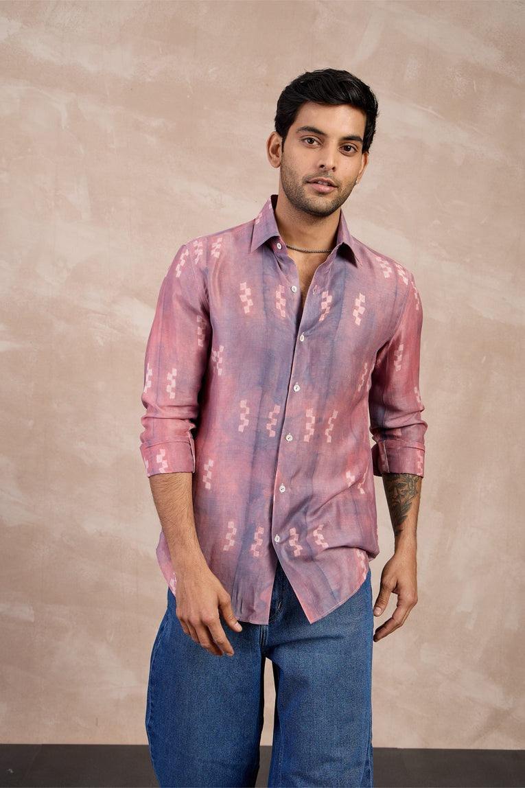 Lilac-lego Bamboo Silk Leaf Shirt
