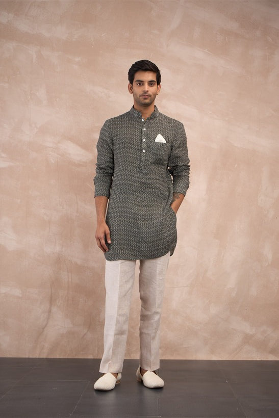 Olive Honeycomb Kurta Set