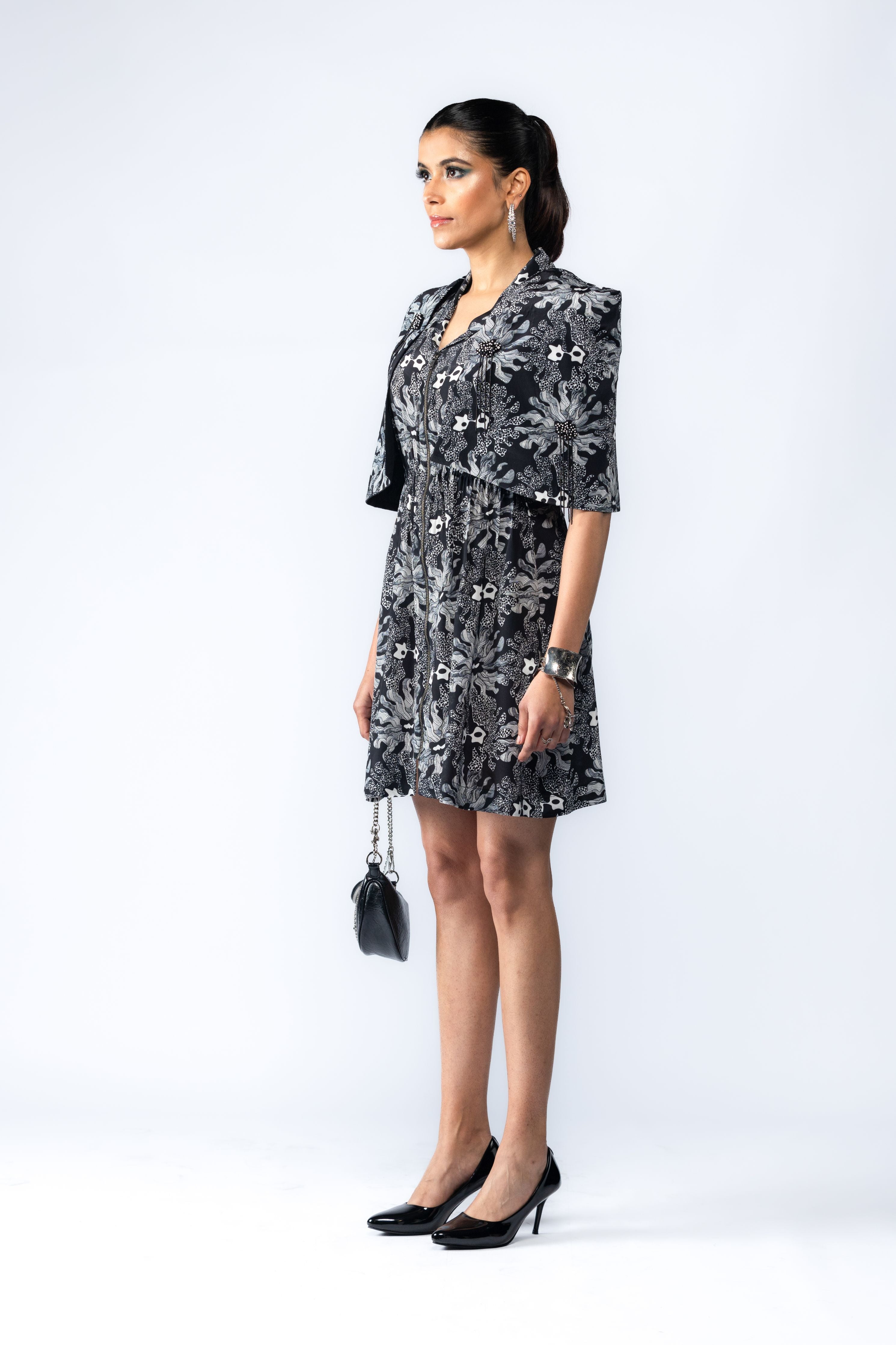 Hand Embroidered Cape Dress