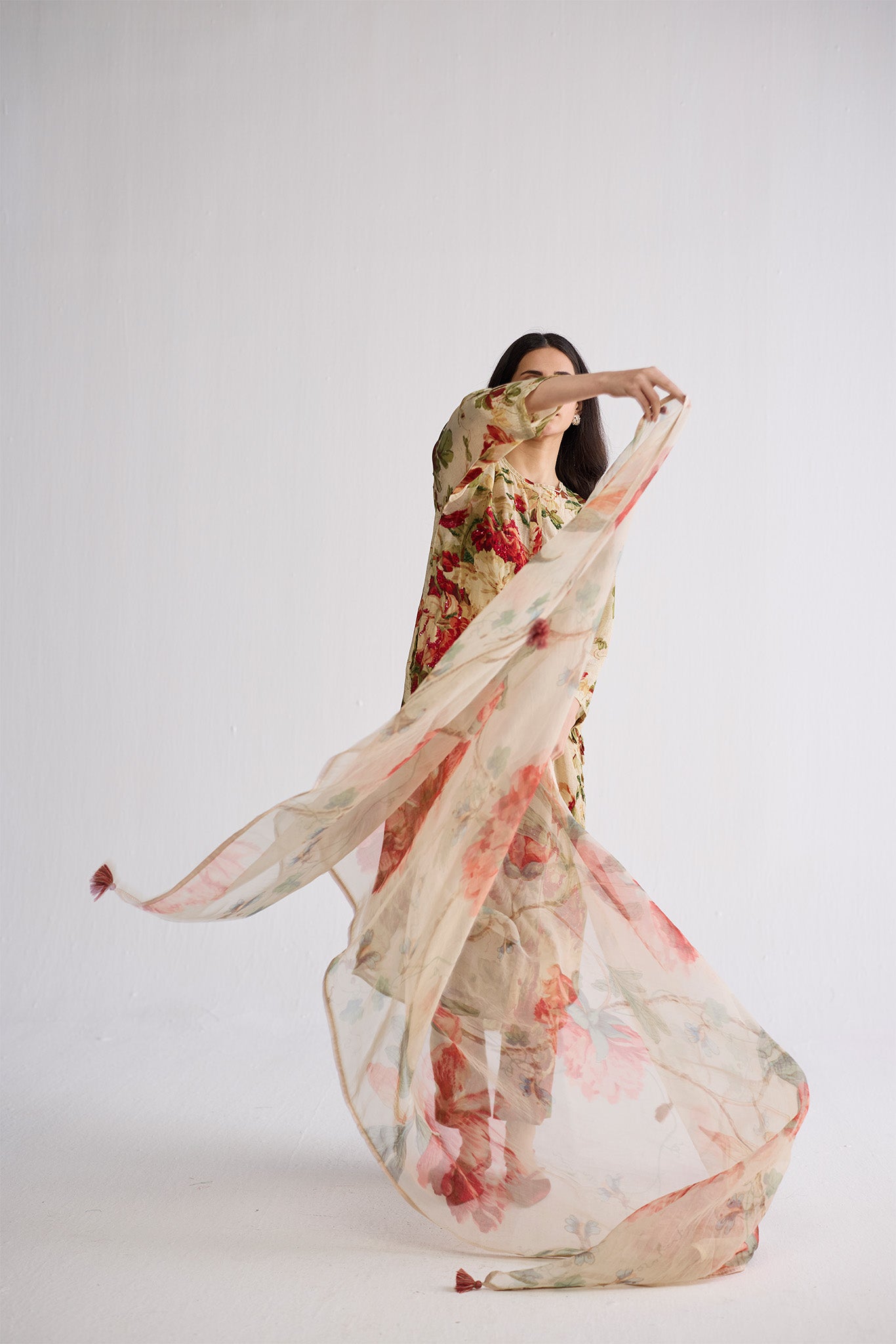 White Rose Organza Dupatta